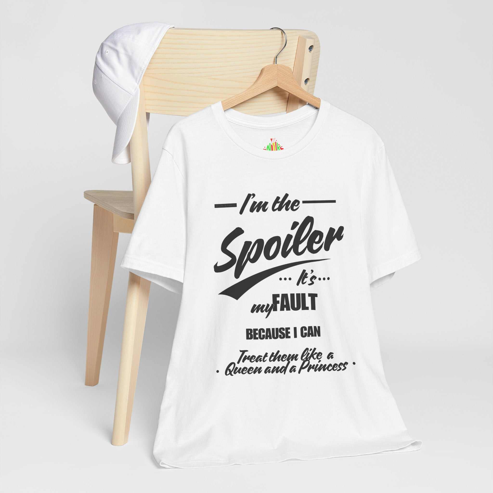 He's the Spoiler Unisex Jersey Tee - Express love for his Queen and PrT-ShirtHe’s the Spoiler Unisex Jersey Tee