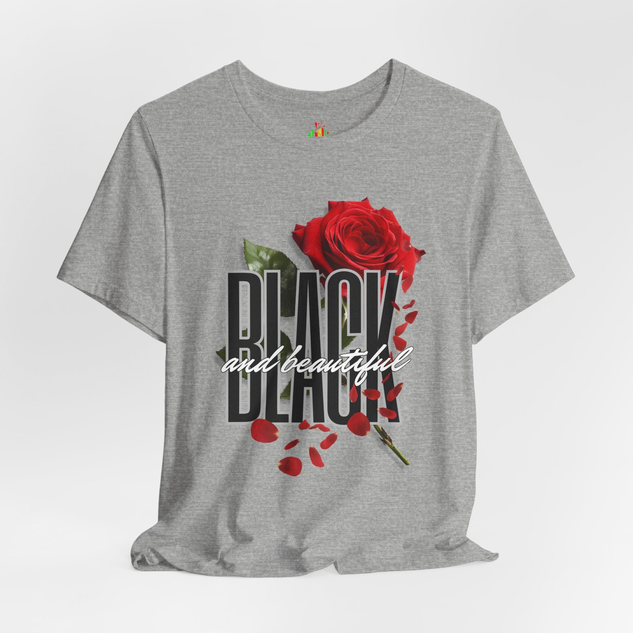 Black and Beautiful Unisex Tee, Floral Graphic Tee, Trendy T-Shirt, Gift for Her, Everyday Wear, Casual Style