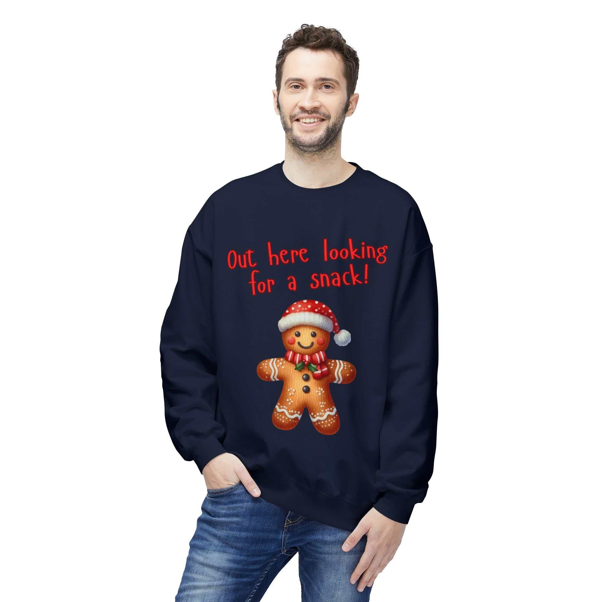 Gingerbread 'Out Here Looking for a Snack' Crewneck SweatshirtSweatshirtGingerbread 'Out Here Looking for a Snack' Crewneck Sweatshirt