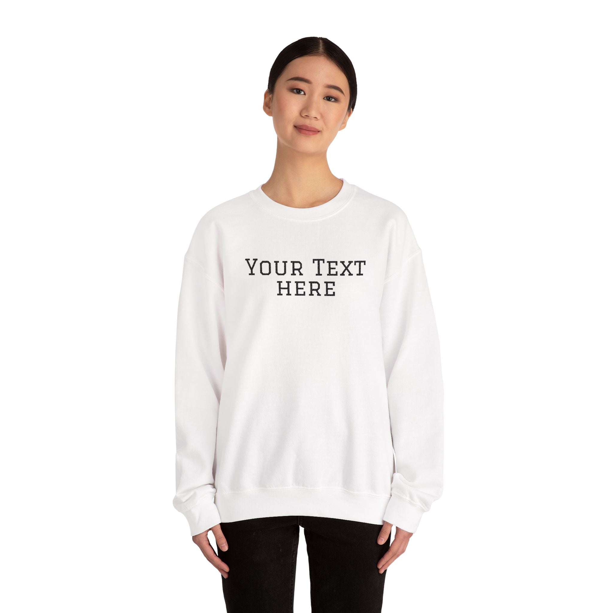 Custom Embroidered Text Crewneck Sweatshirt