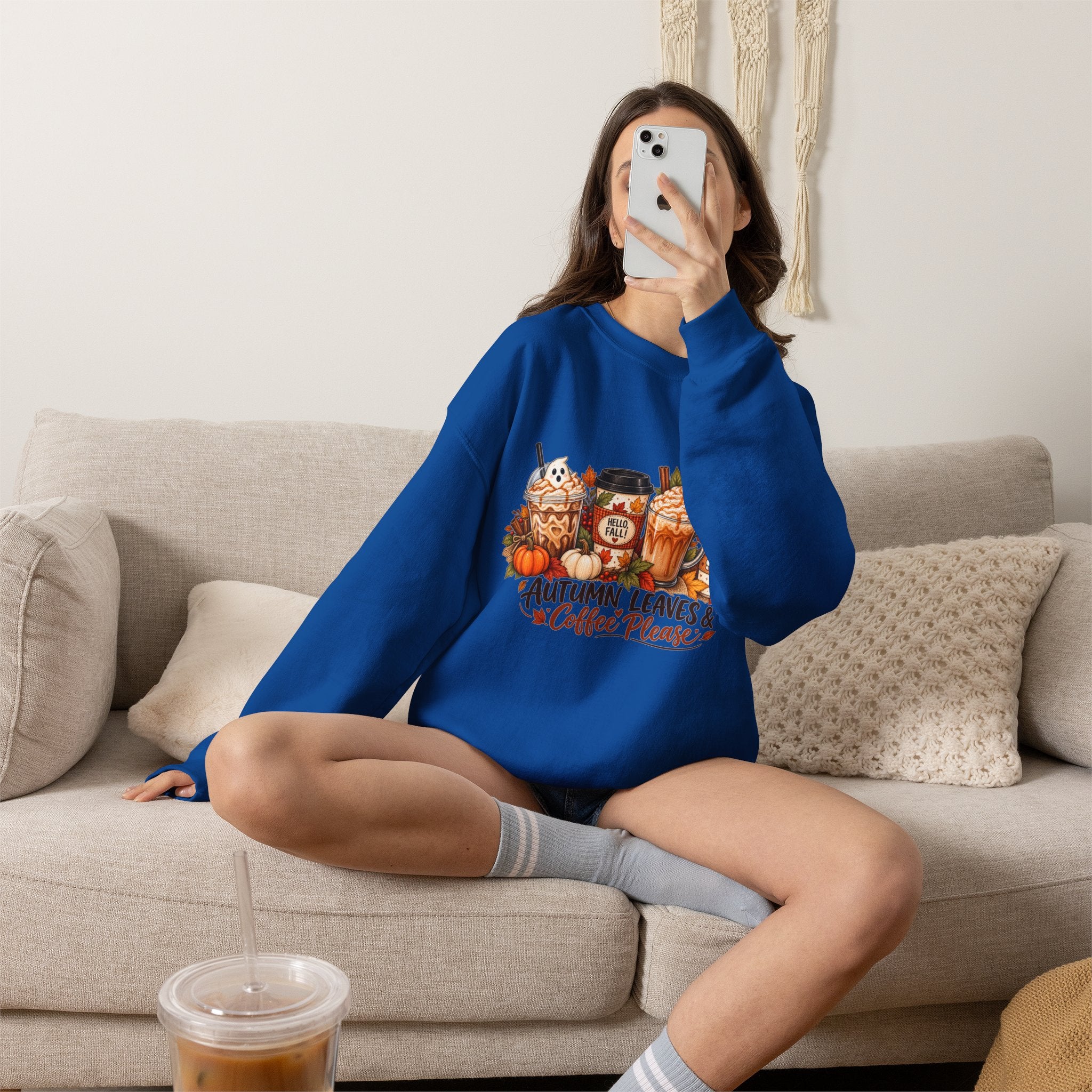 Autumn Leaves & Coffee Please Sweatshirt