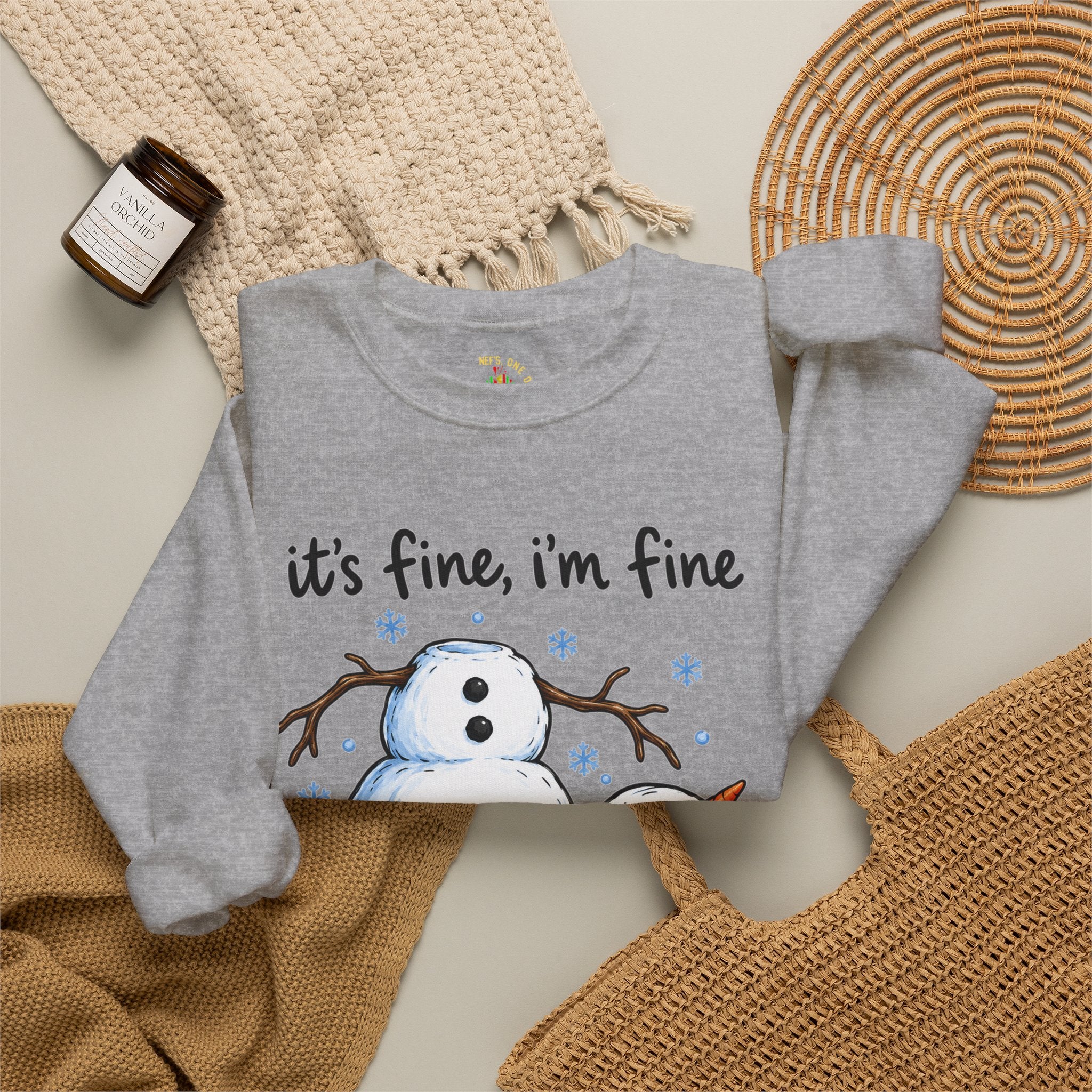 It’s Fine, I’m Fine, Everything Is Fine Snowman Christmas Sweatshirt