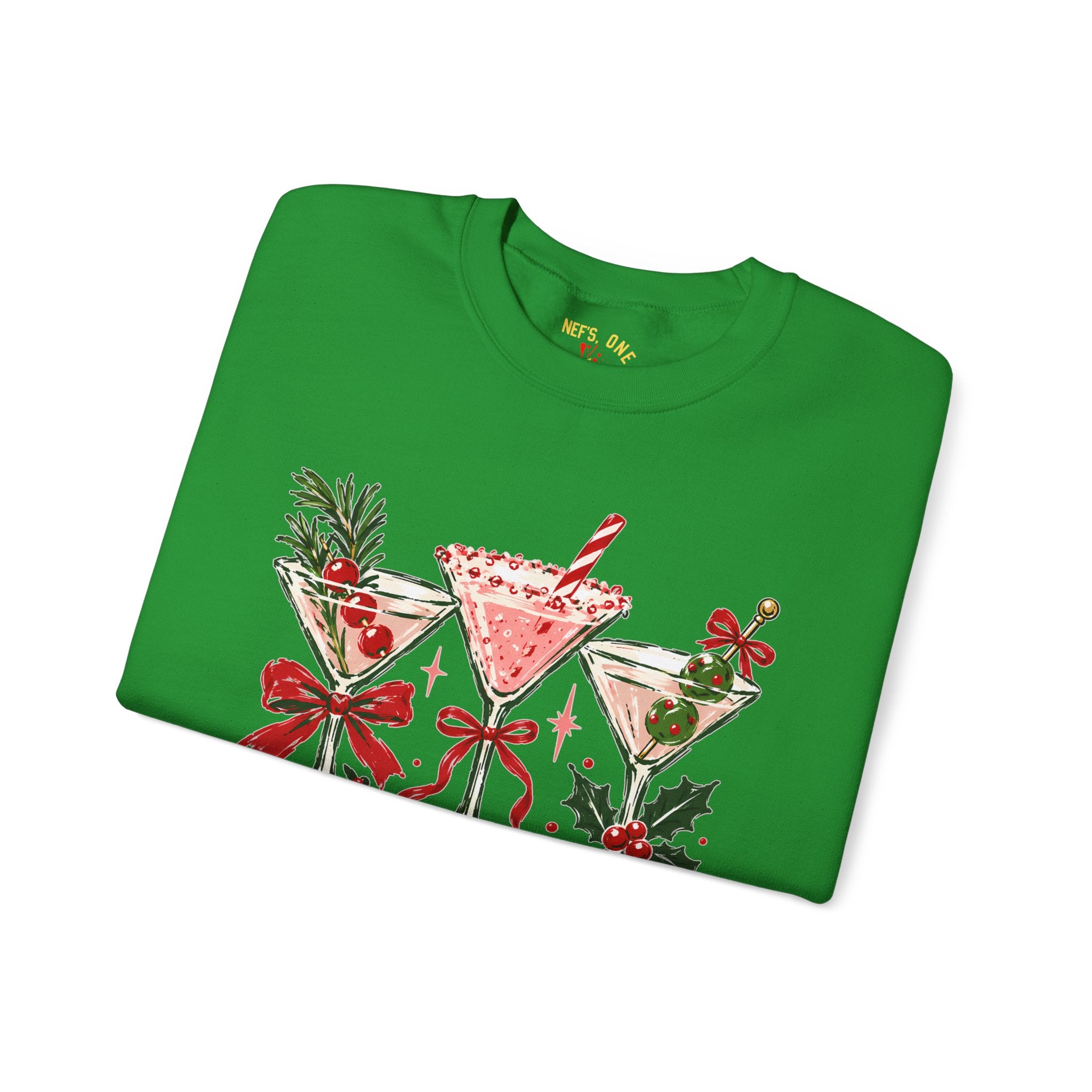 Merry Martinis Christmas Cocktail Crewneck Sweatshirt
