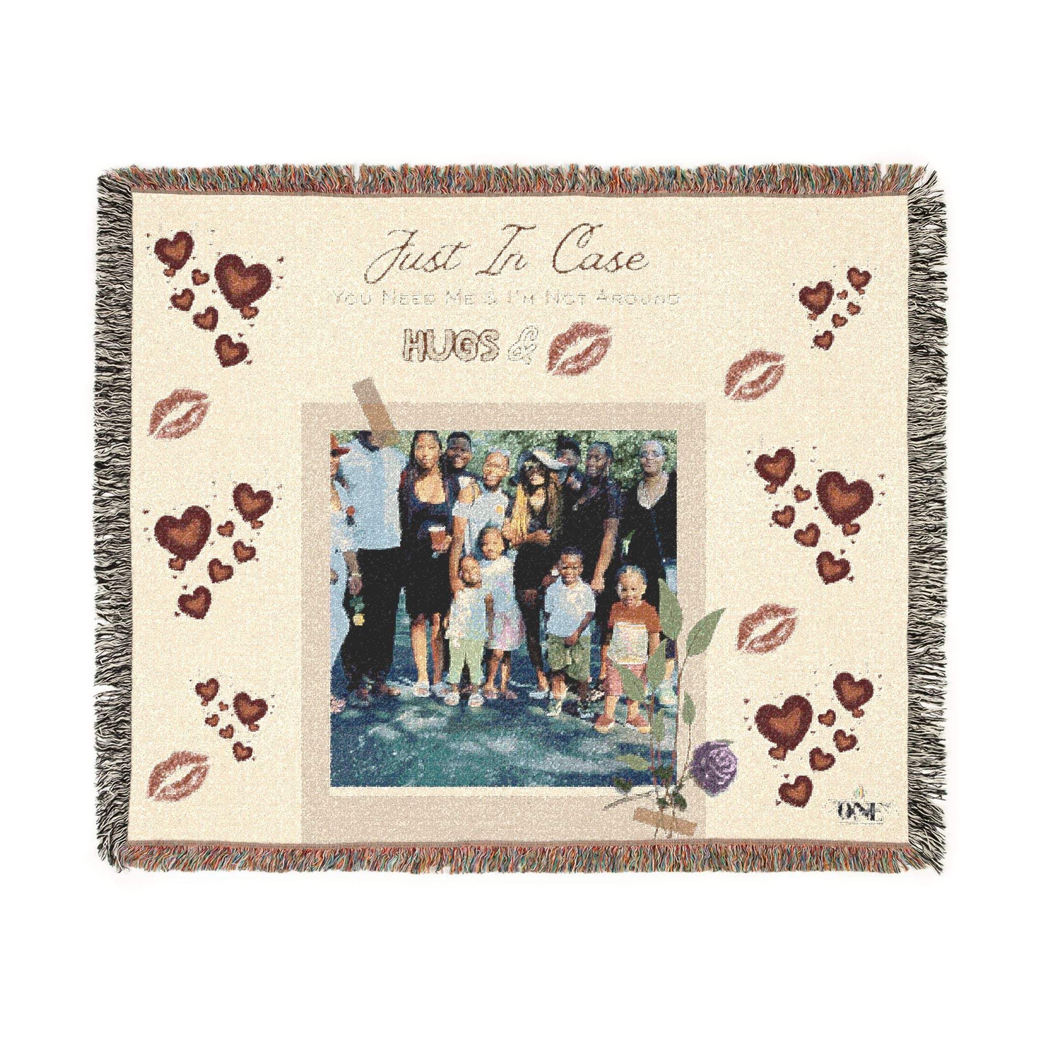 Custom Photo Woven Blanket — "Just in Case I'm Not Around" Keepsake ThHome DecorCustom Photo Woven Blanket