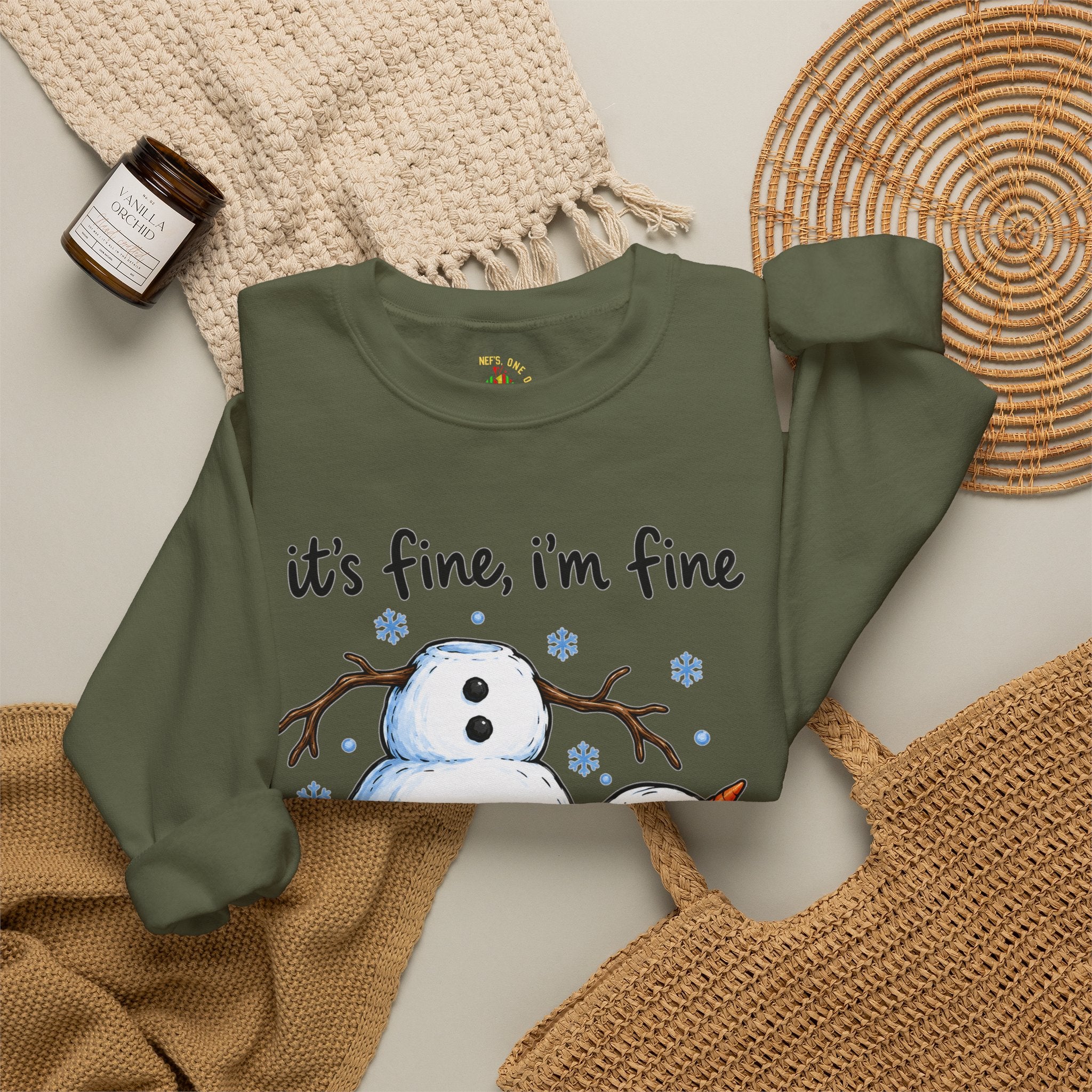 It’s Fine, I’m Fine, Everything Is Fine Snowman Christmas Sweatshirt