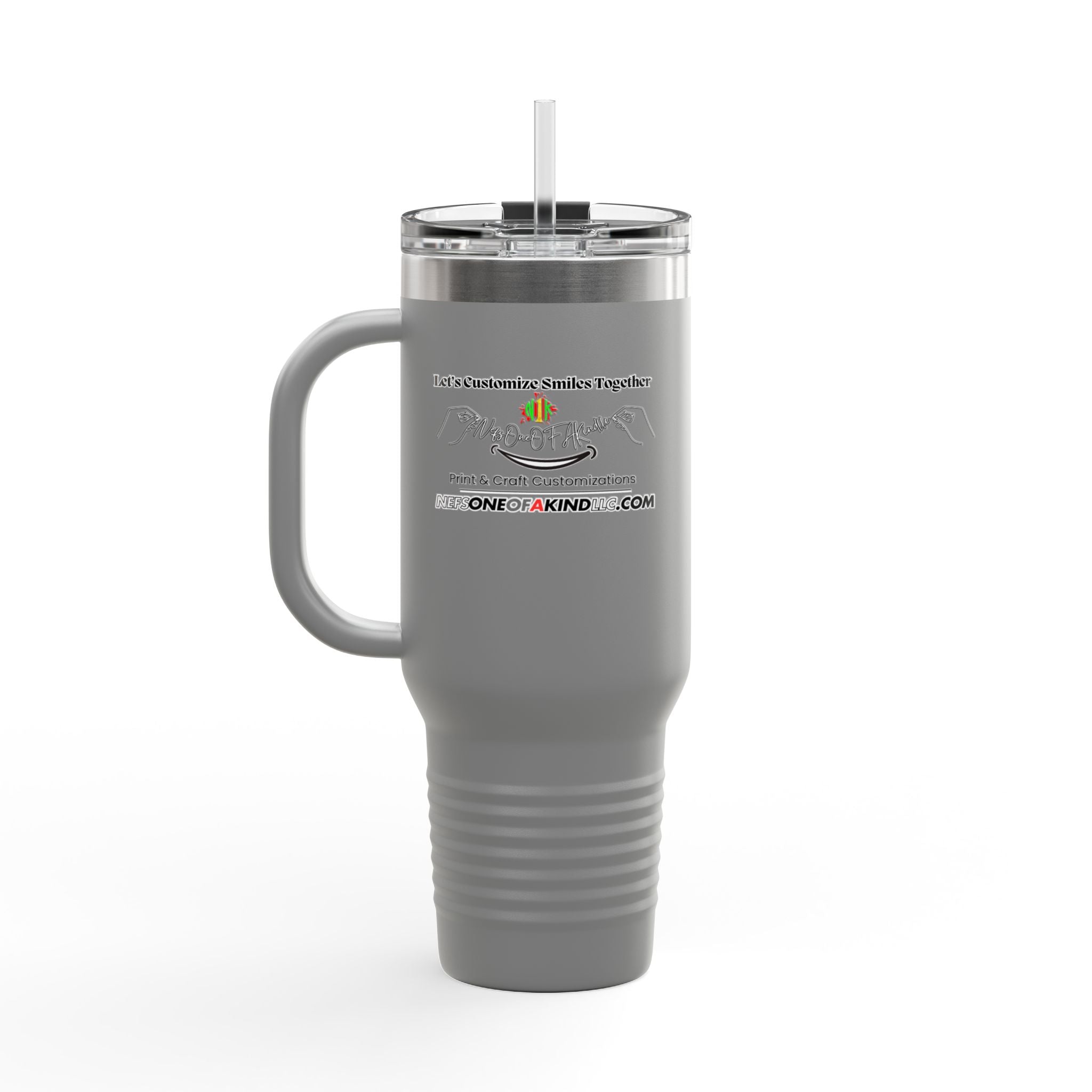 Nef's One Of A Kind Let's Customize Smiles Together Insulated Travel Mug, 40oz