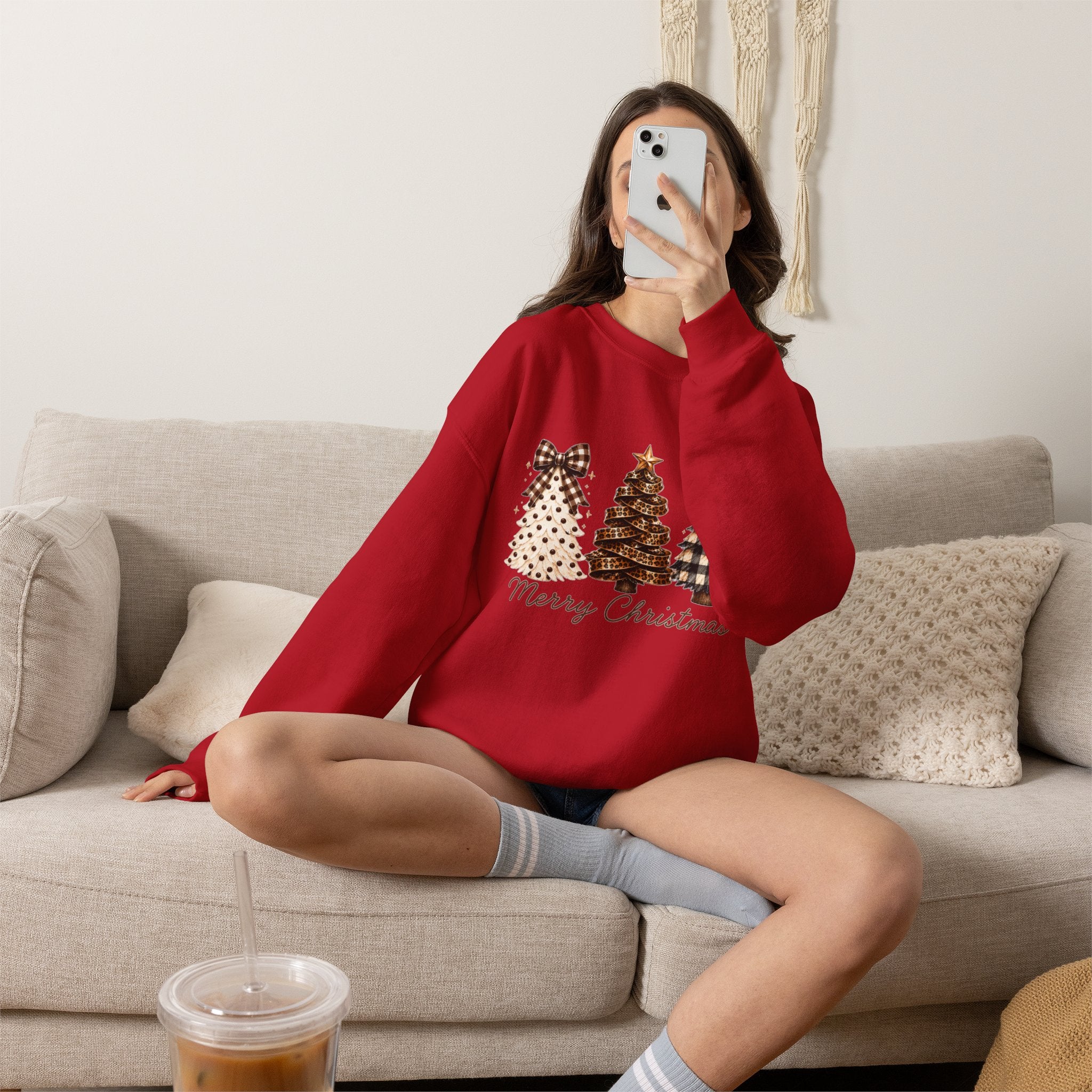 Merry Christmas Christmas Tree Crewneck Sweatshirt