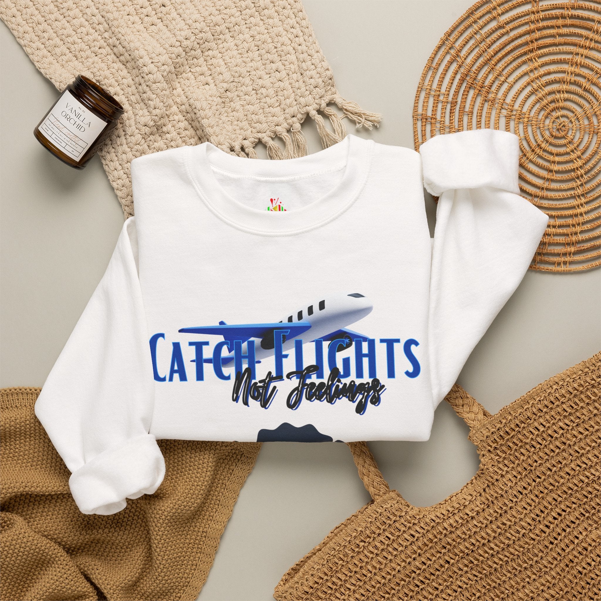 Catch Flights Not Feelings Unisex Heavy Blend™ Crewneck Sweatshirt