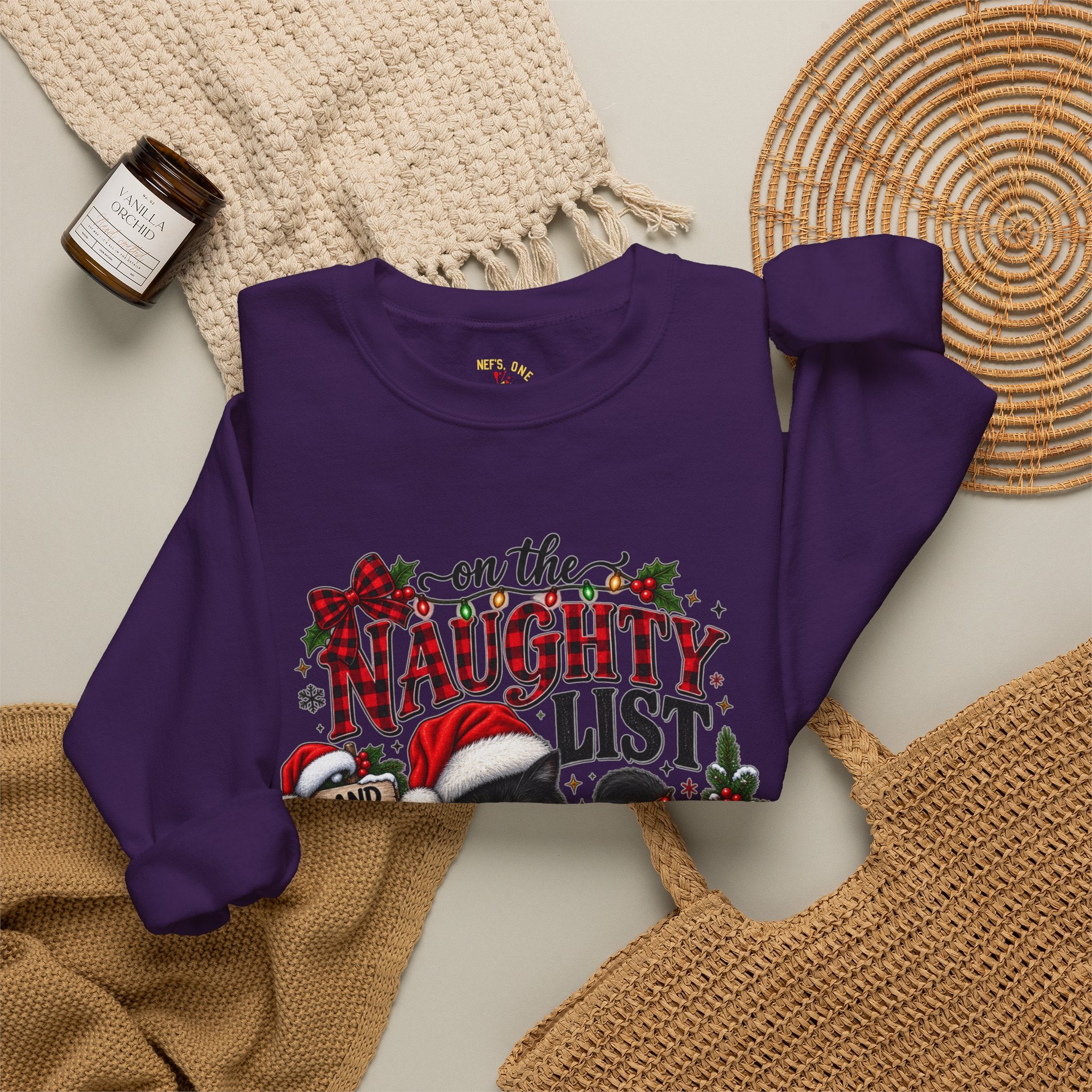 On the Naughty List Christmas Crewneck Sweatshirt