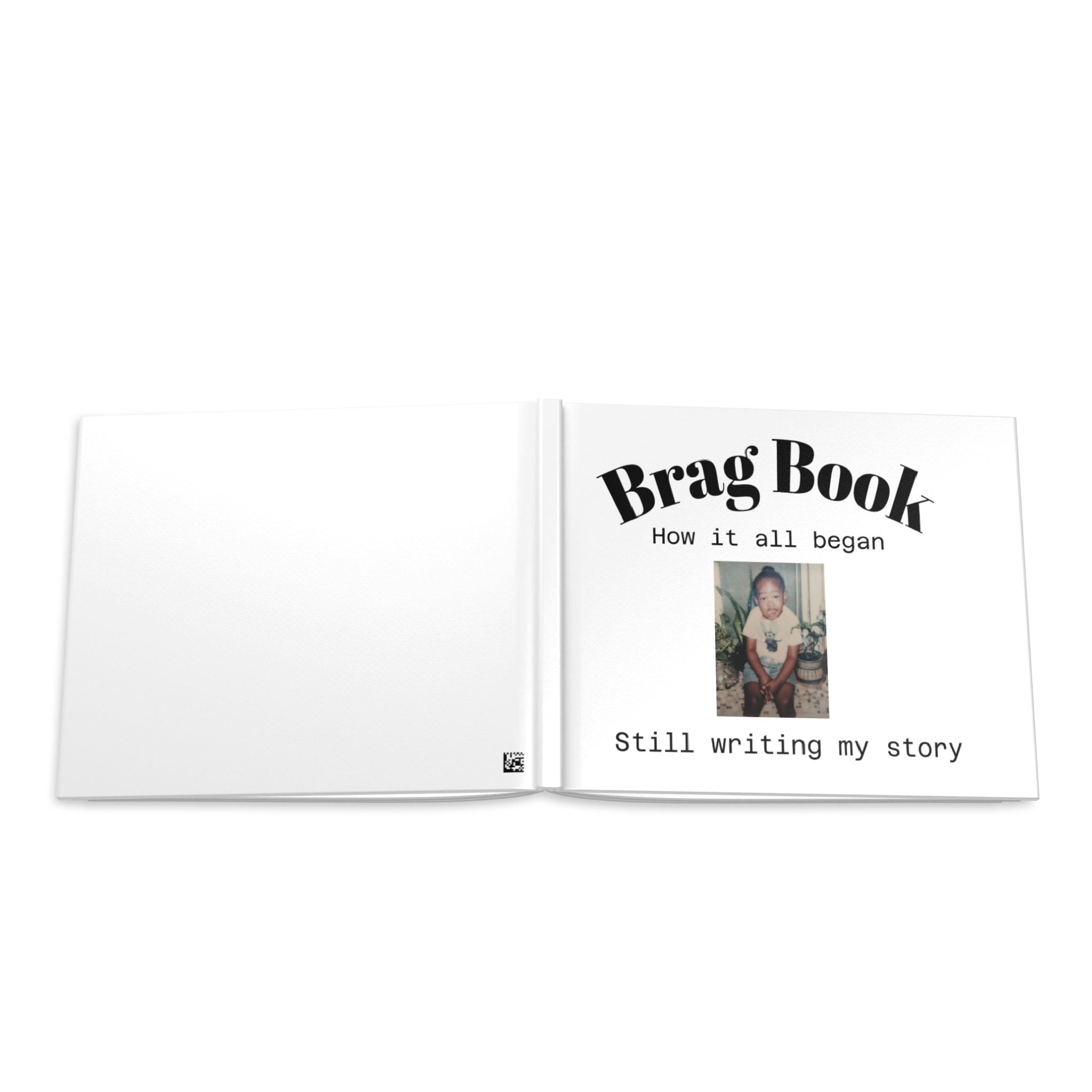 Brag Book Hardcover Photo Album — "How it all began / Still writing my story"