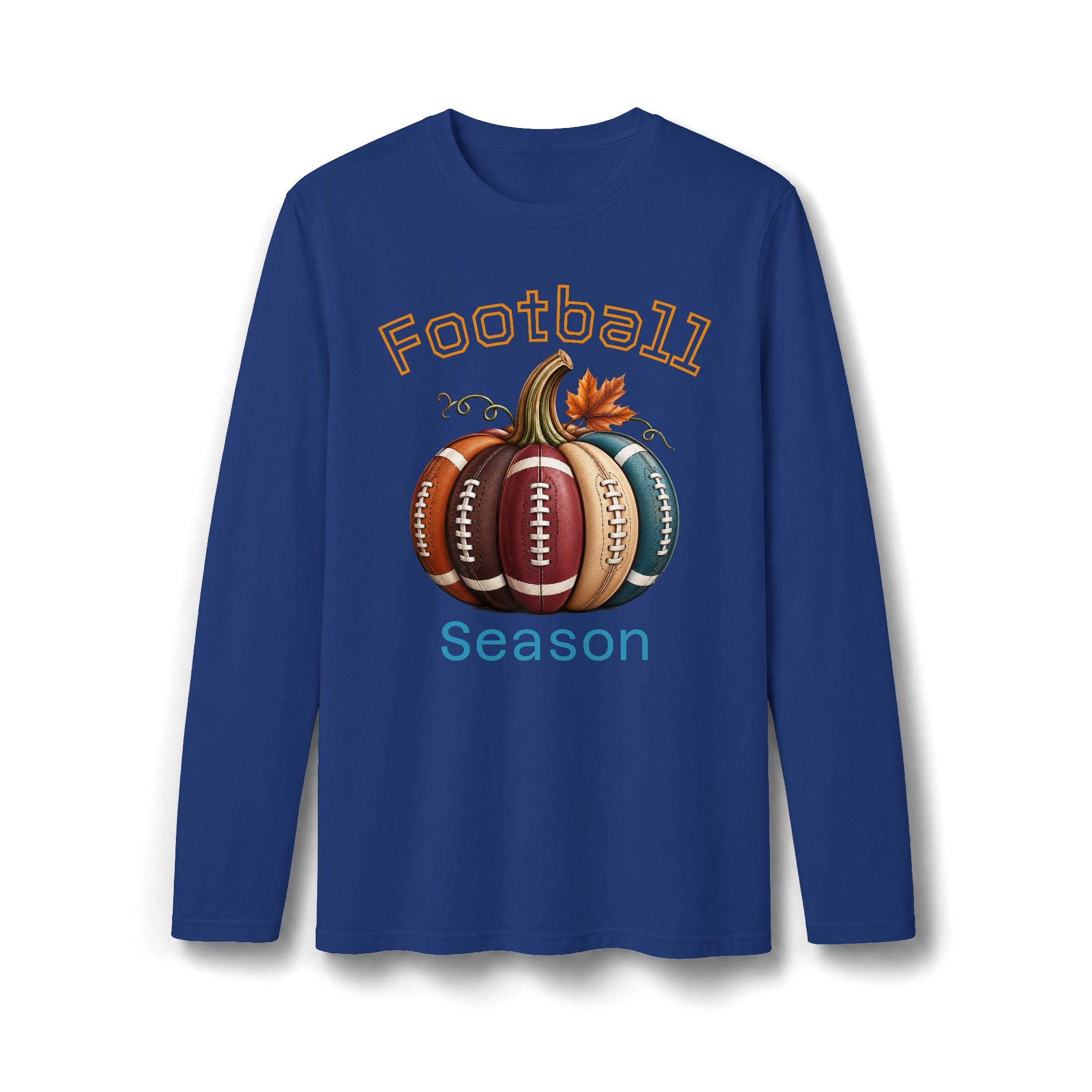 Football Season Autumn Pumpkin Long Sleeve T-Shirt