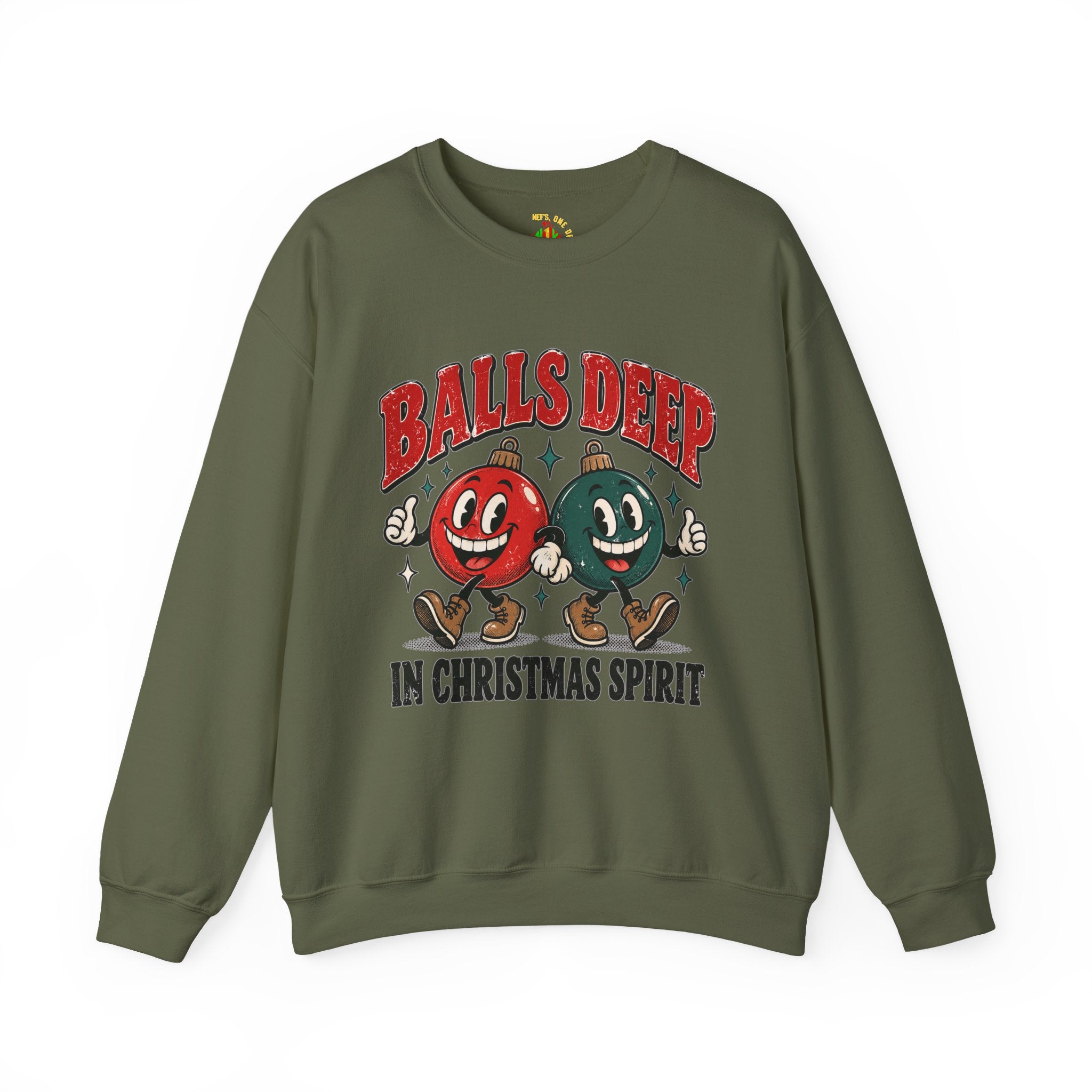 Balls Deep in Christmas Spirit Crewneck Sweatshirt
