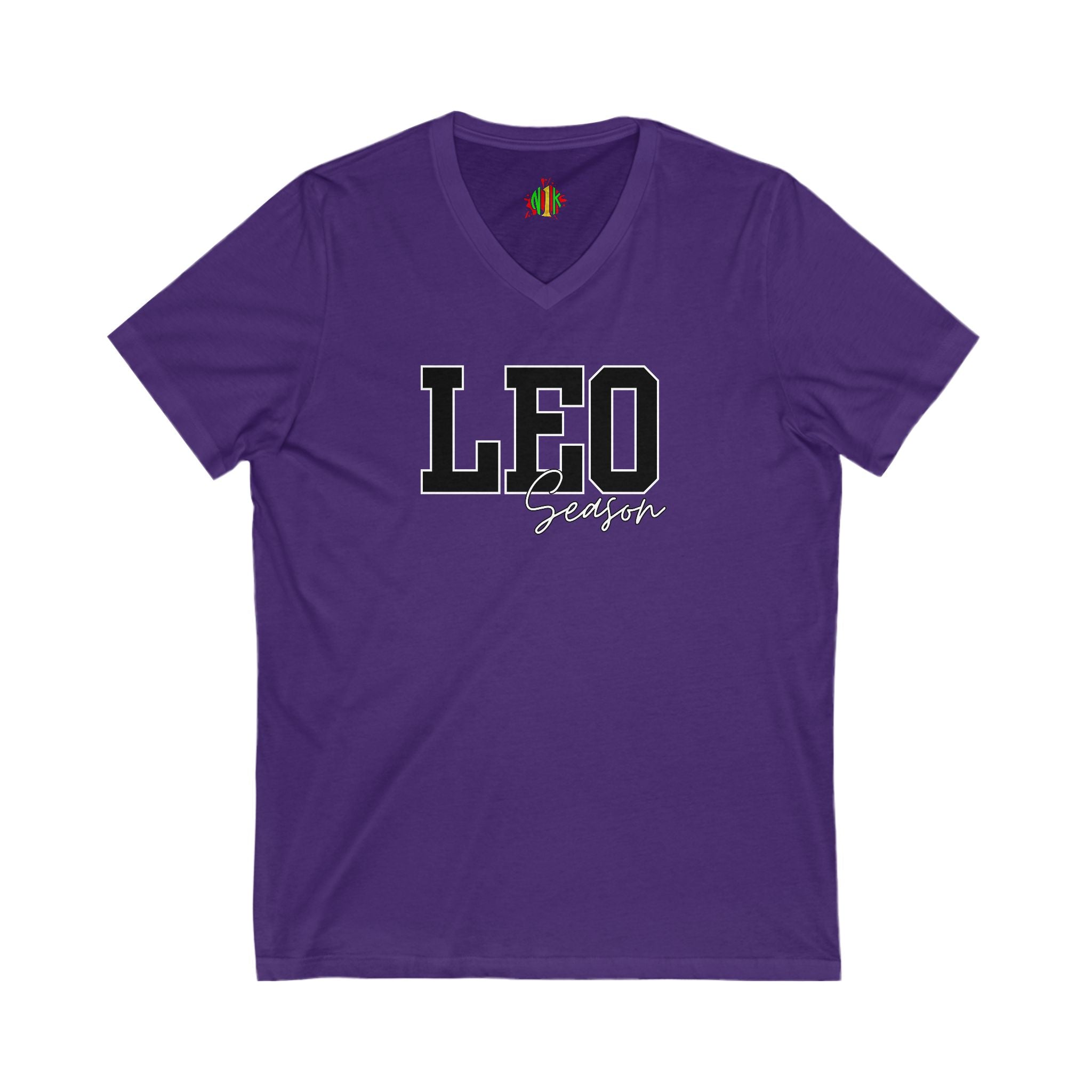Leo Season Zodiac Unisex V-Neck Tee - Perfect for Astrology Lovers, Birthday Gift, Casual Wear, Zodiac Sign Apparel, Horoscope Tee