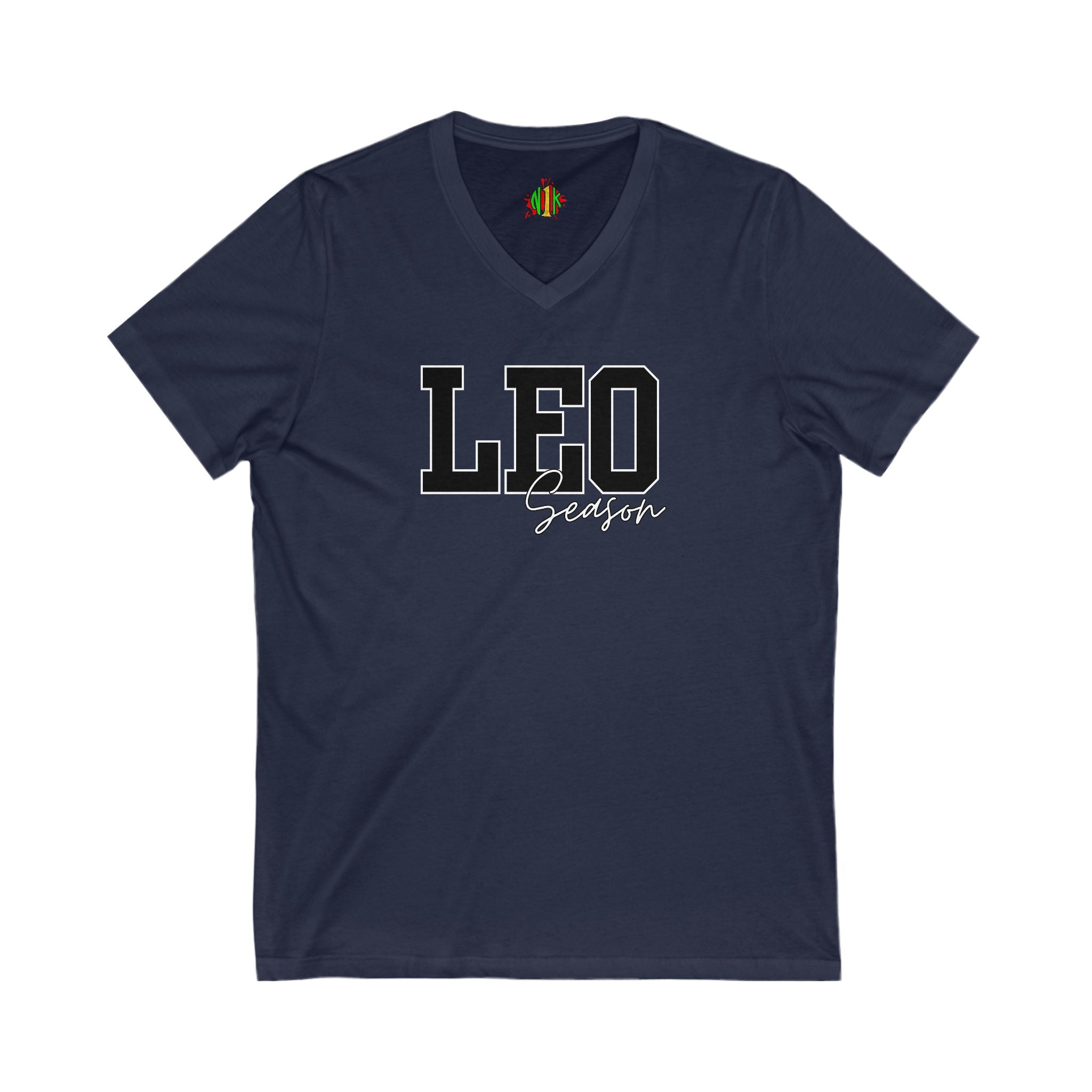 Leo Season Zodiac Unisex V-Neck Tee - Perfect for Astrology Lovers, Birthday Gift, Casual Wear, Zodiac Sign Apparel, Horoscope Tee