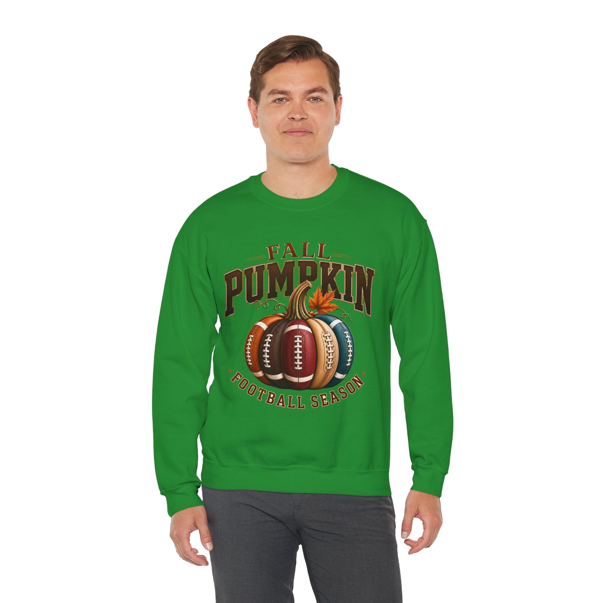 Fall Pumpkin Football Season Crewneck Sweatshirt