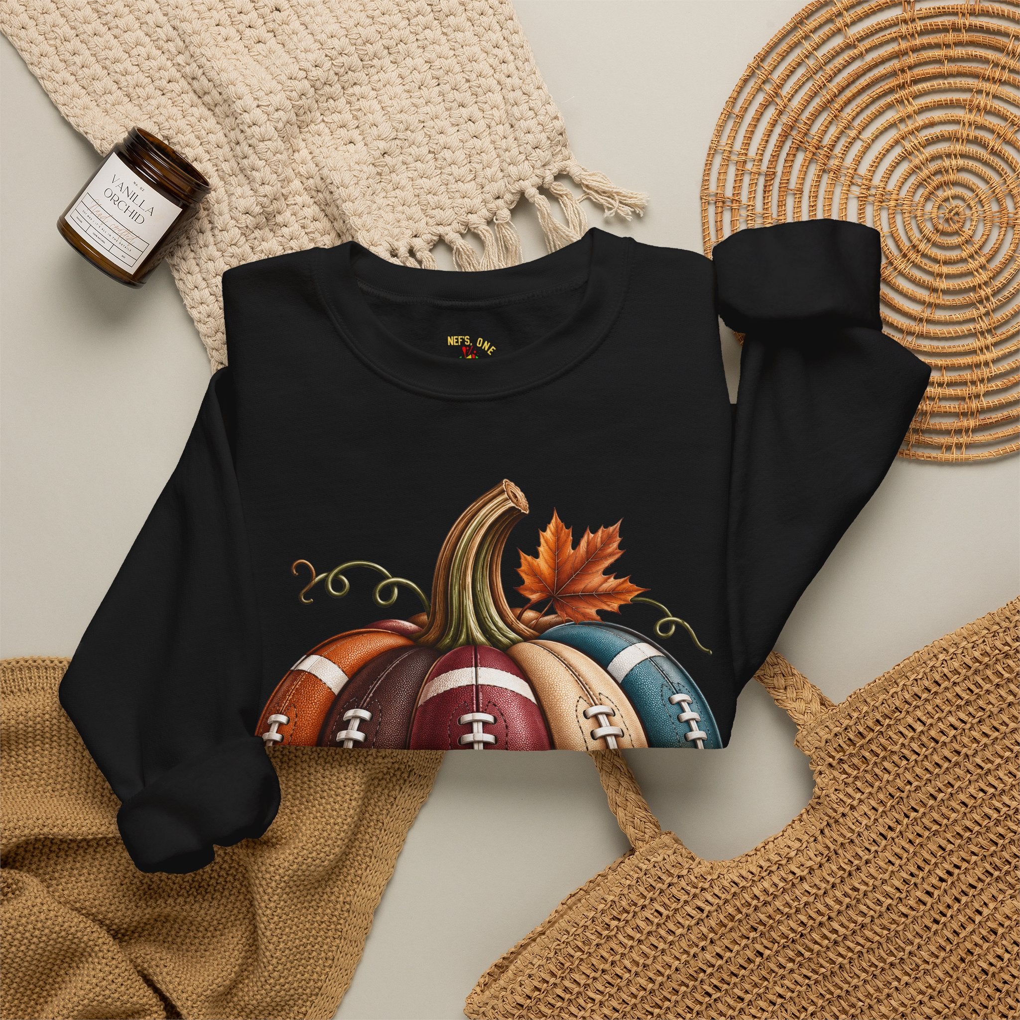 Fall Football Pumpkin Crewneck Sweatshirt