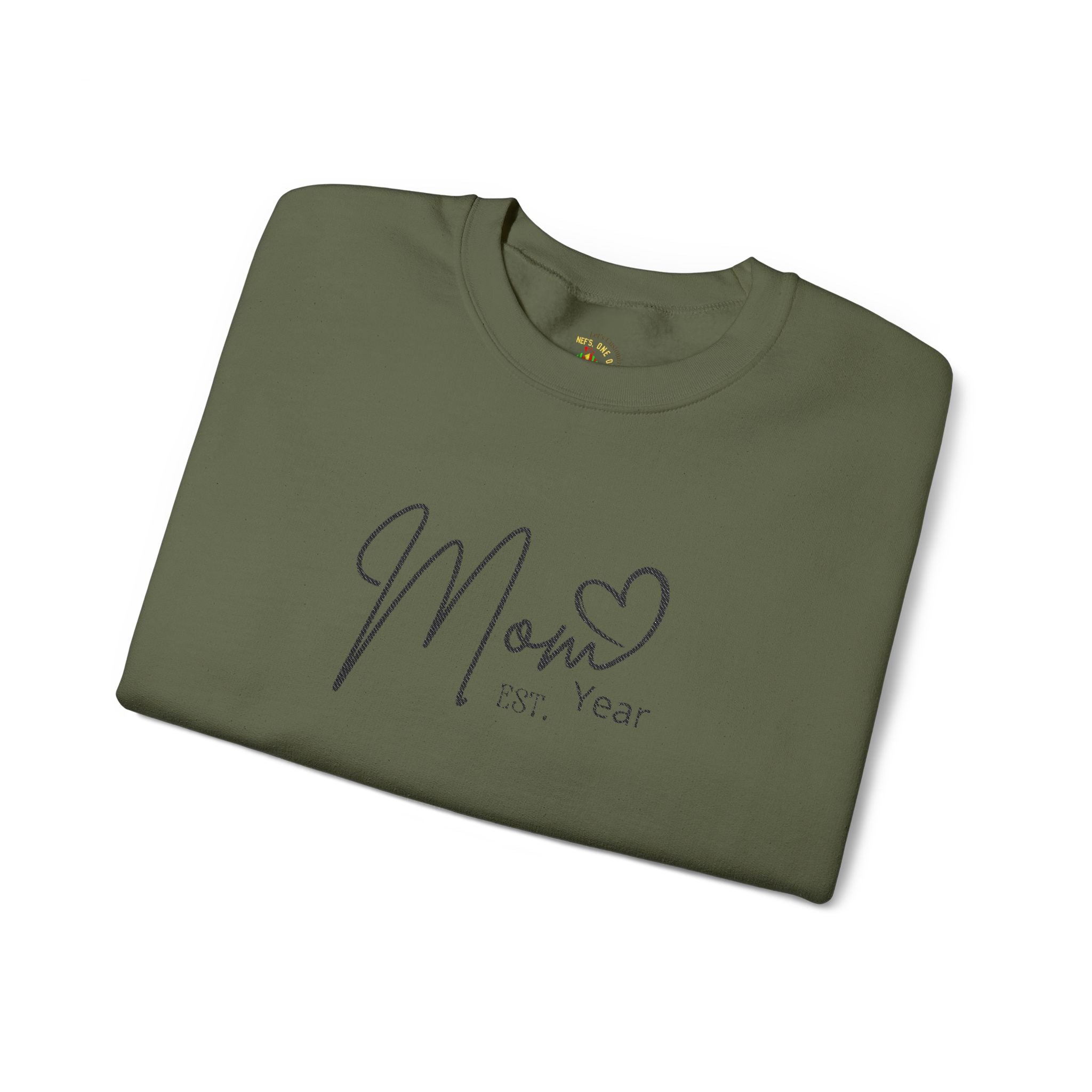 Mom Est. Year Embroidered Customizable Crewneck Sweatshirt