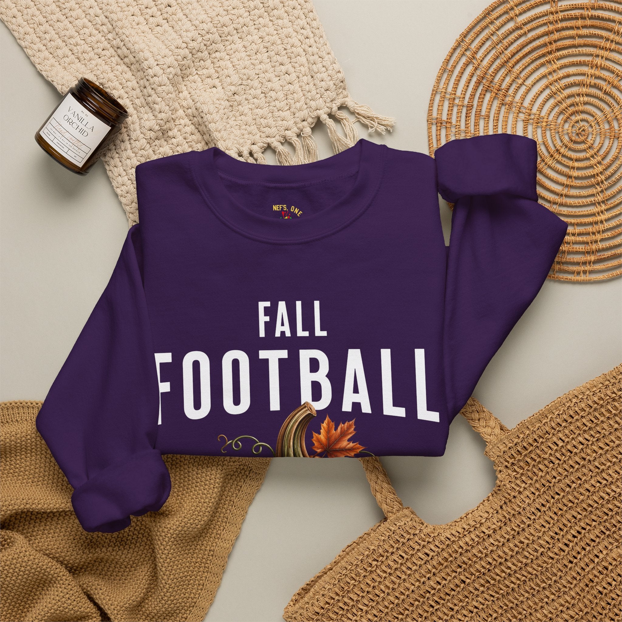 Fall Football Pumpkin Season Crewneck Sweatshirt