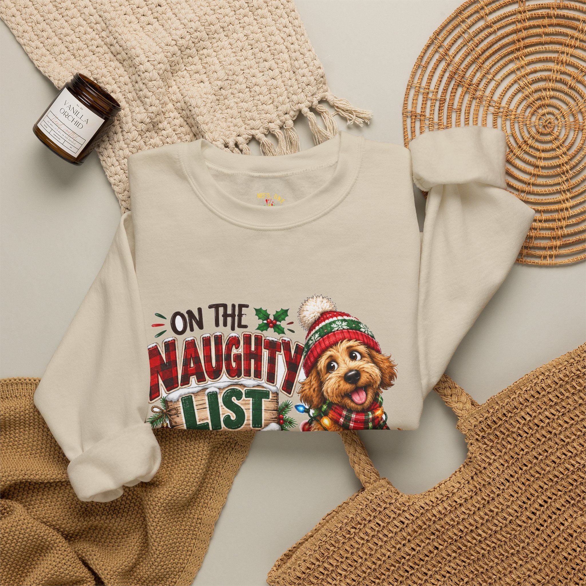 On the Naughty List and I Regret Nothing Christmas Crewneck Sweatshirt