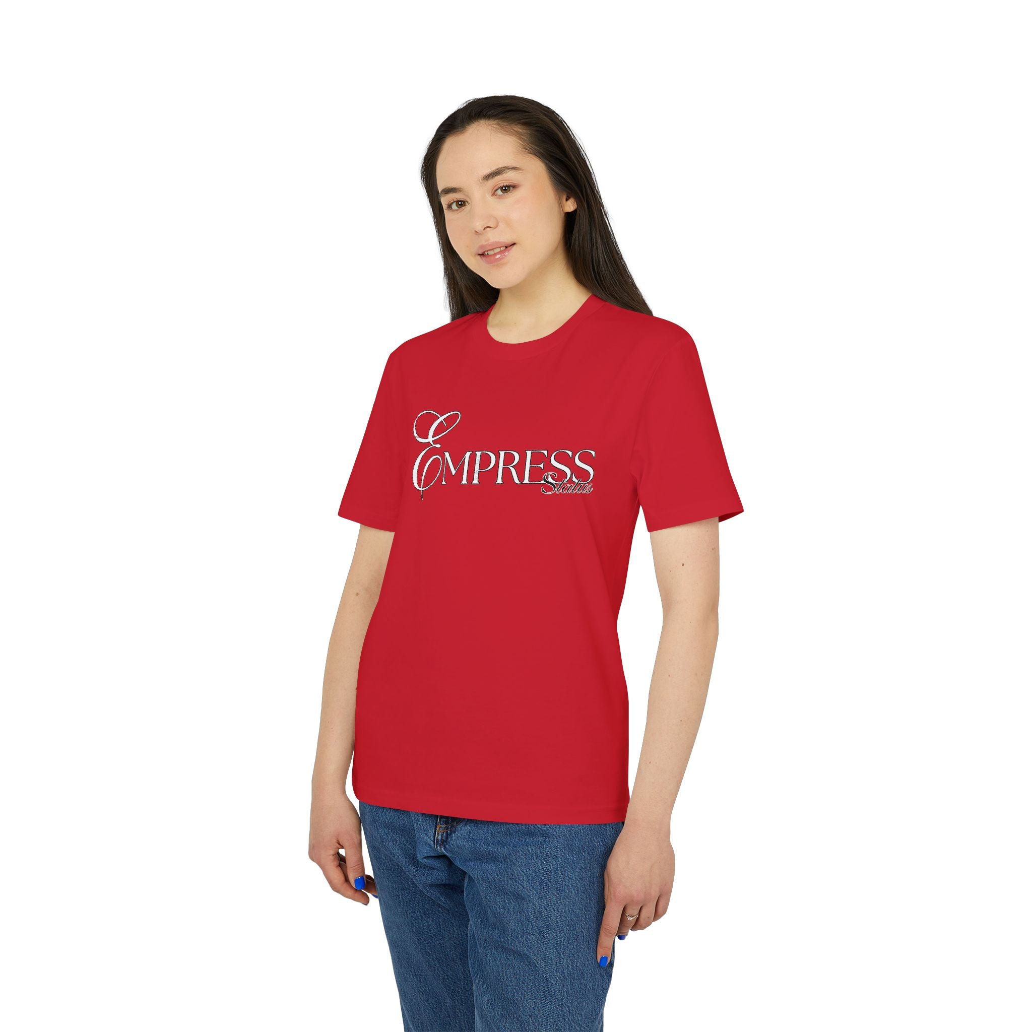 Empress Status Embroidered T-Shirt for Creators, Fashionable Graphic TT-ShirtEmpress Status Embroidered T-Shirt