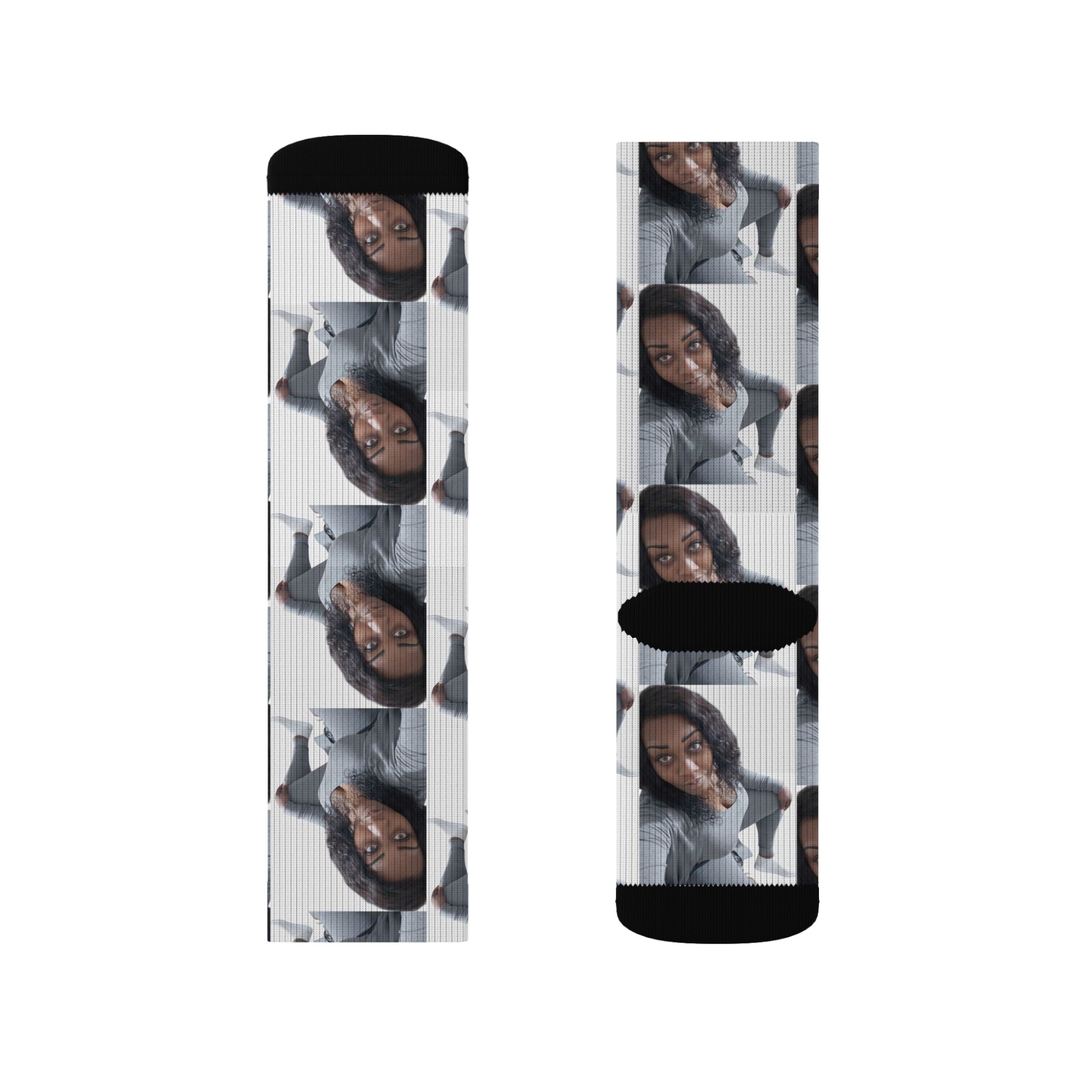 Photo Collage Customizable Socks — Custom Face Repeat Pattern