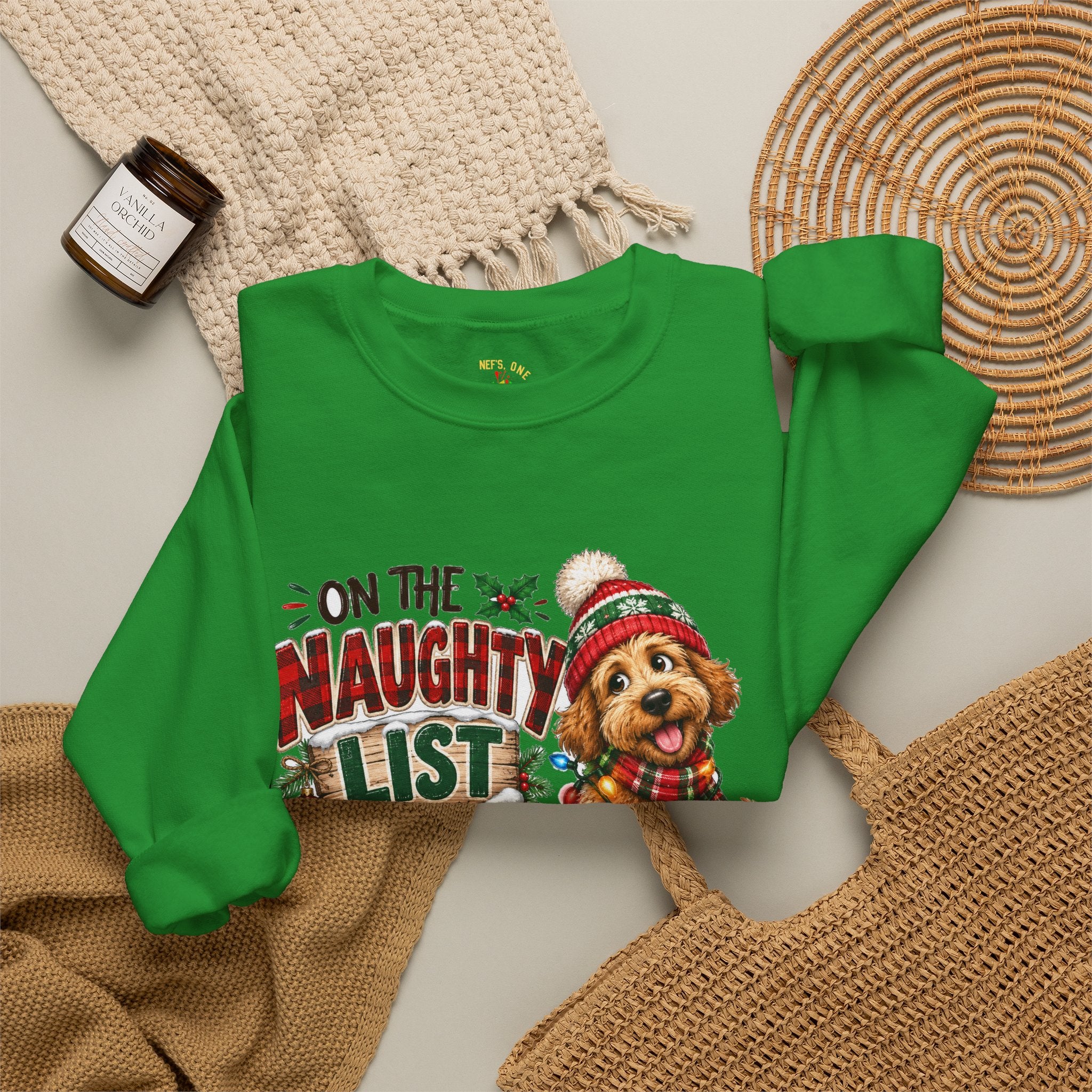 On the Naughty List and I Regret Nothing Christmas Crewneck Sweatshirt
