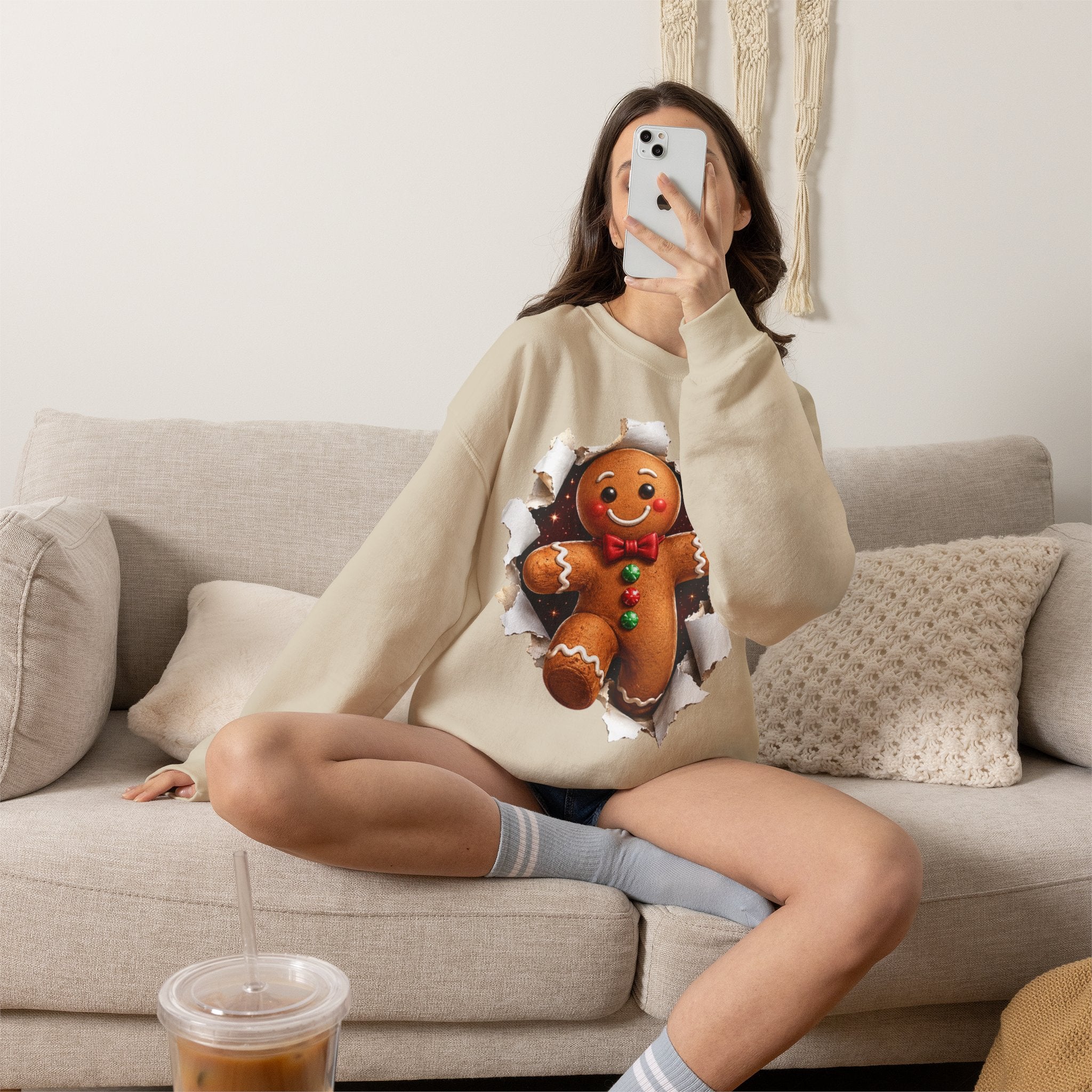 Gingerbread Man Christmas Crewneck Sweatshirt