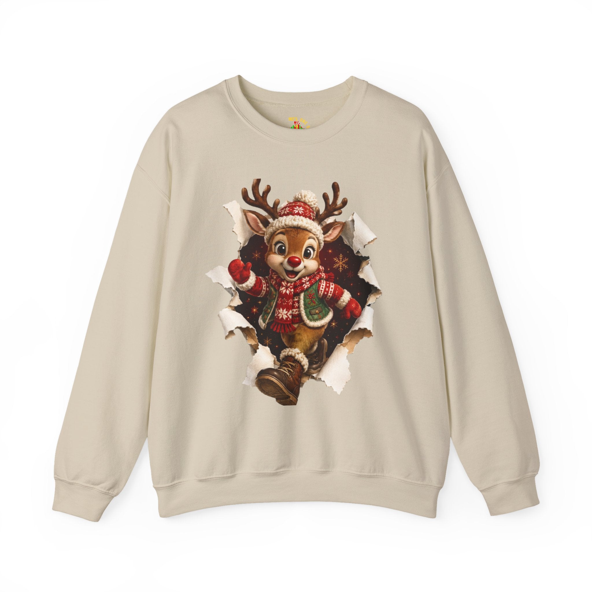 Festive Christmas Reindeer Crewneck Sweatshirt
