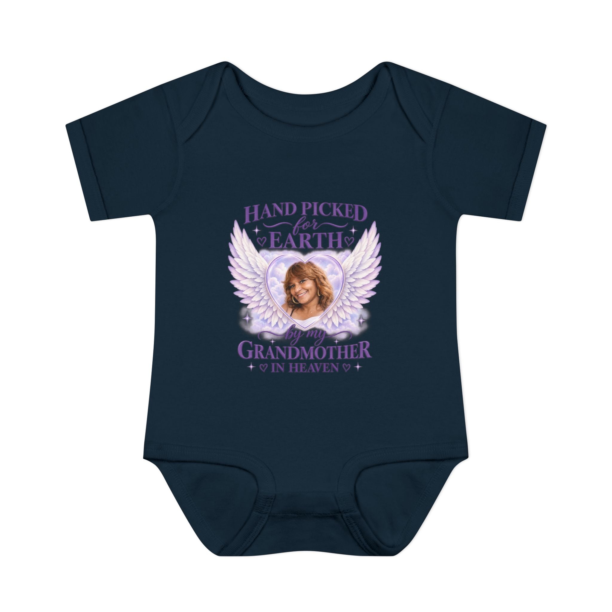 Mariah Infant Another Customized Smile Bodysuit "Handpicked for Earth by My Grandma in Heaven" – Memorial Baby Onesie