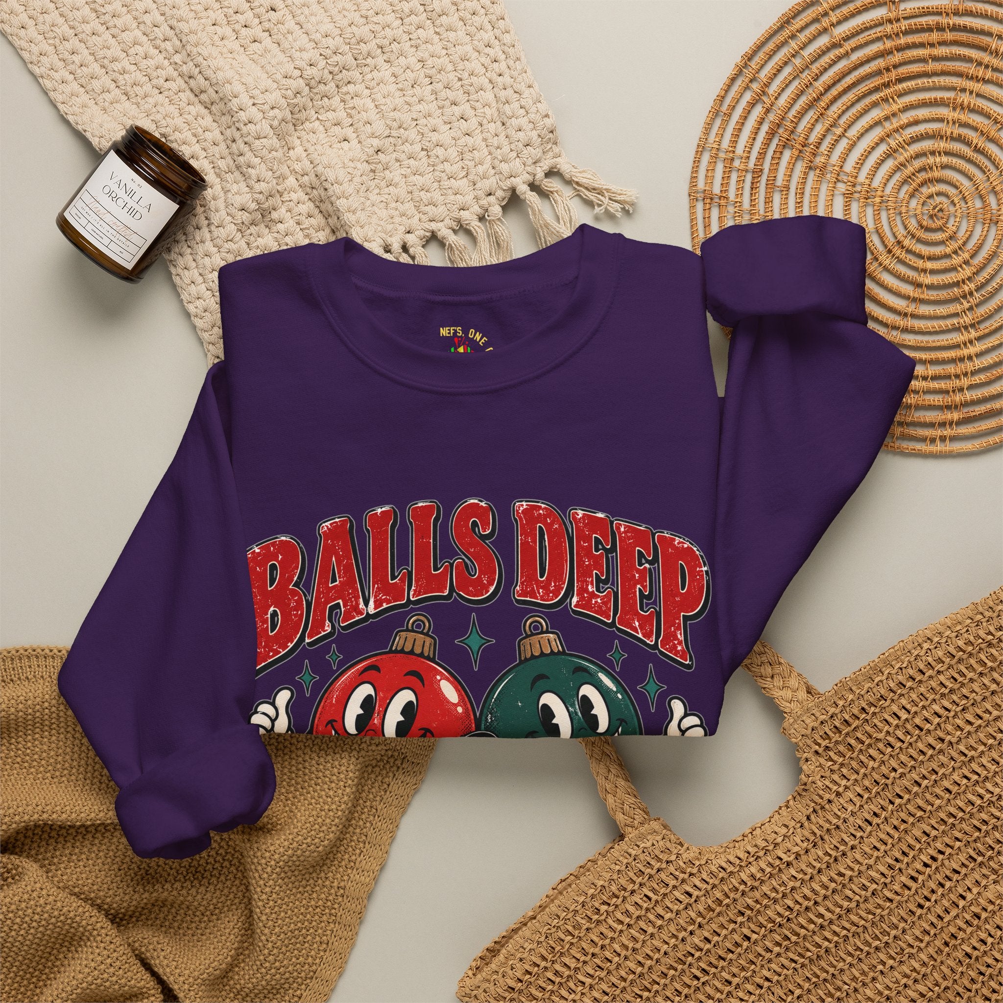 Balls Deep in Christmas Spirit Crewneck Sweatshirt