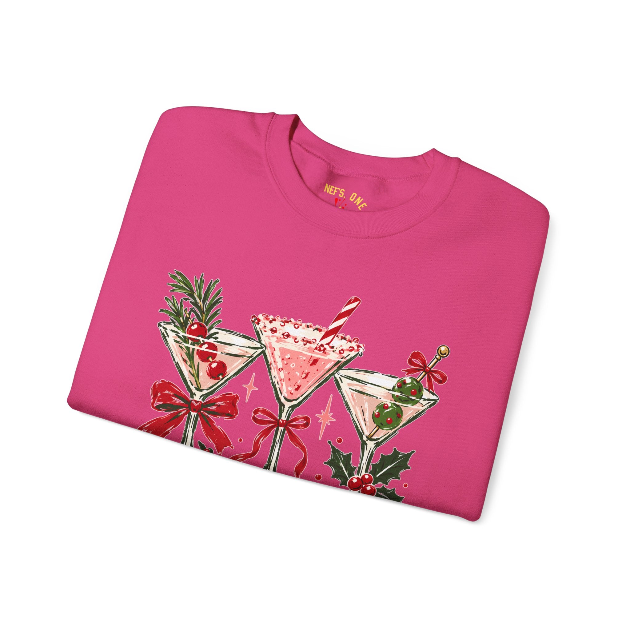 Merry Martinis Christmas Cocktail Crewneck Sweatshirt
