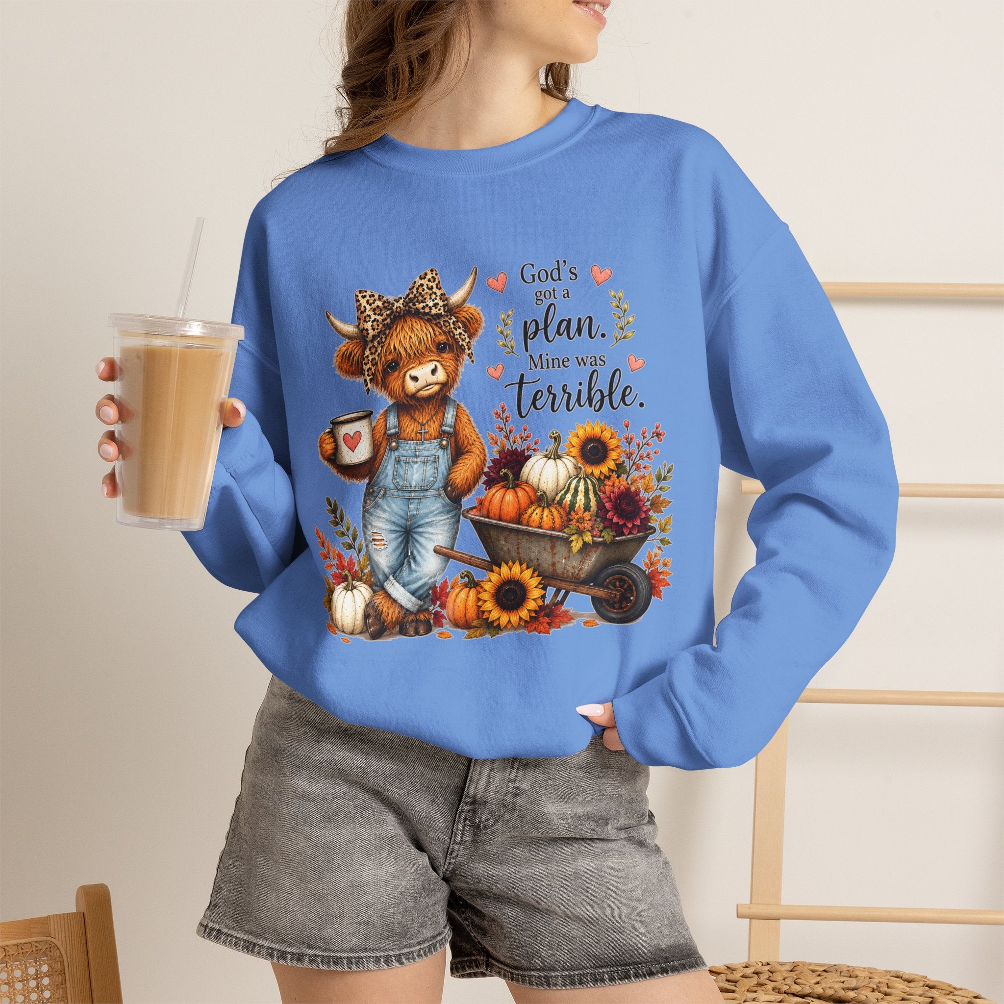 God’s Plan, Mine Was Terrible Bear Fall Crewneck Sweatshirt