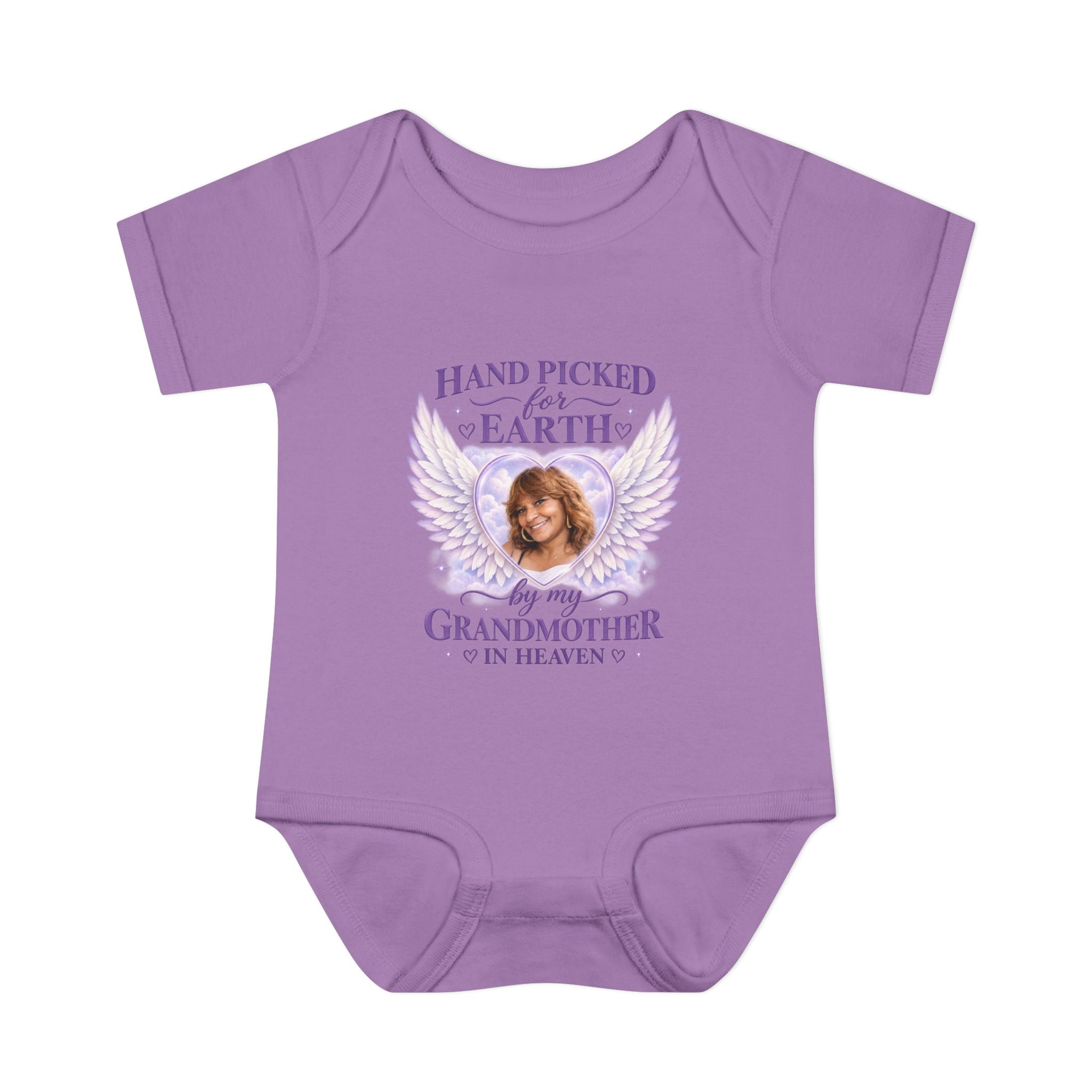 Mariah Infant Another Customized Smile Bodysuit "Handpicked for Earth by My Grandma in Heaven" – Memorial Baby Onesie