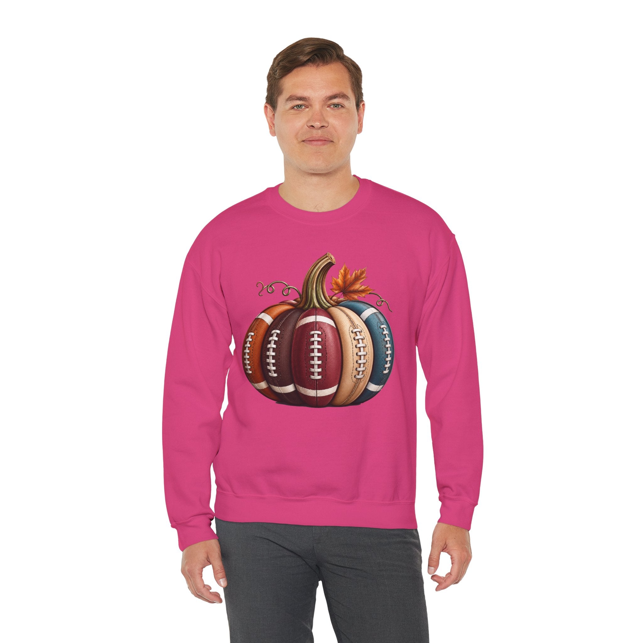Fall Football Pumpkin Crewneck Sweatshirt