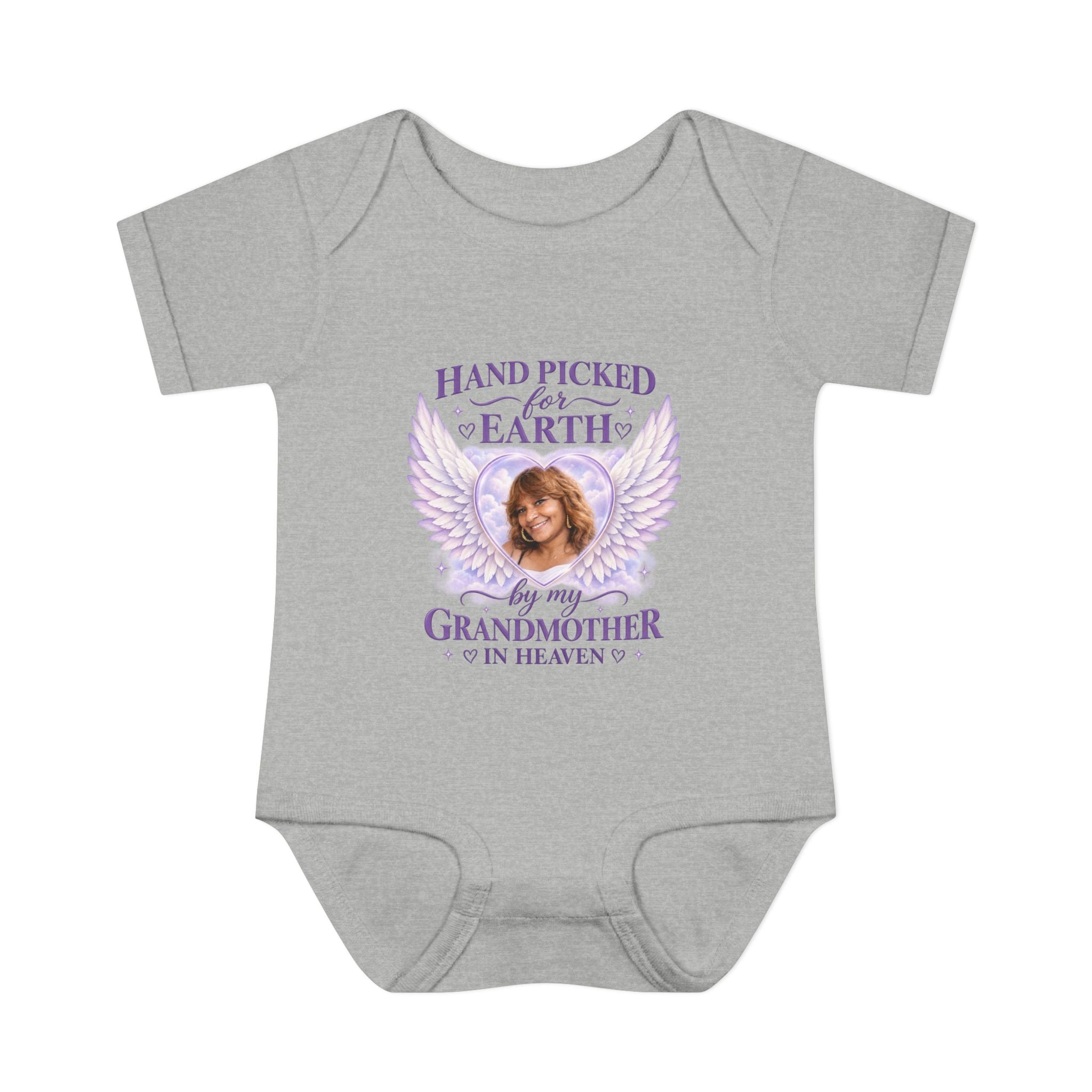 Mariah Infant Another Customized Smile Bodysuit "Handpicked for Earth by My Grandma in Heaven" – Memorial Baby Onesie