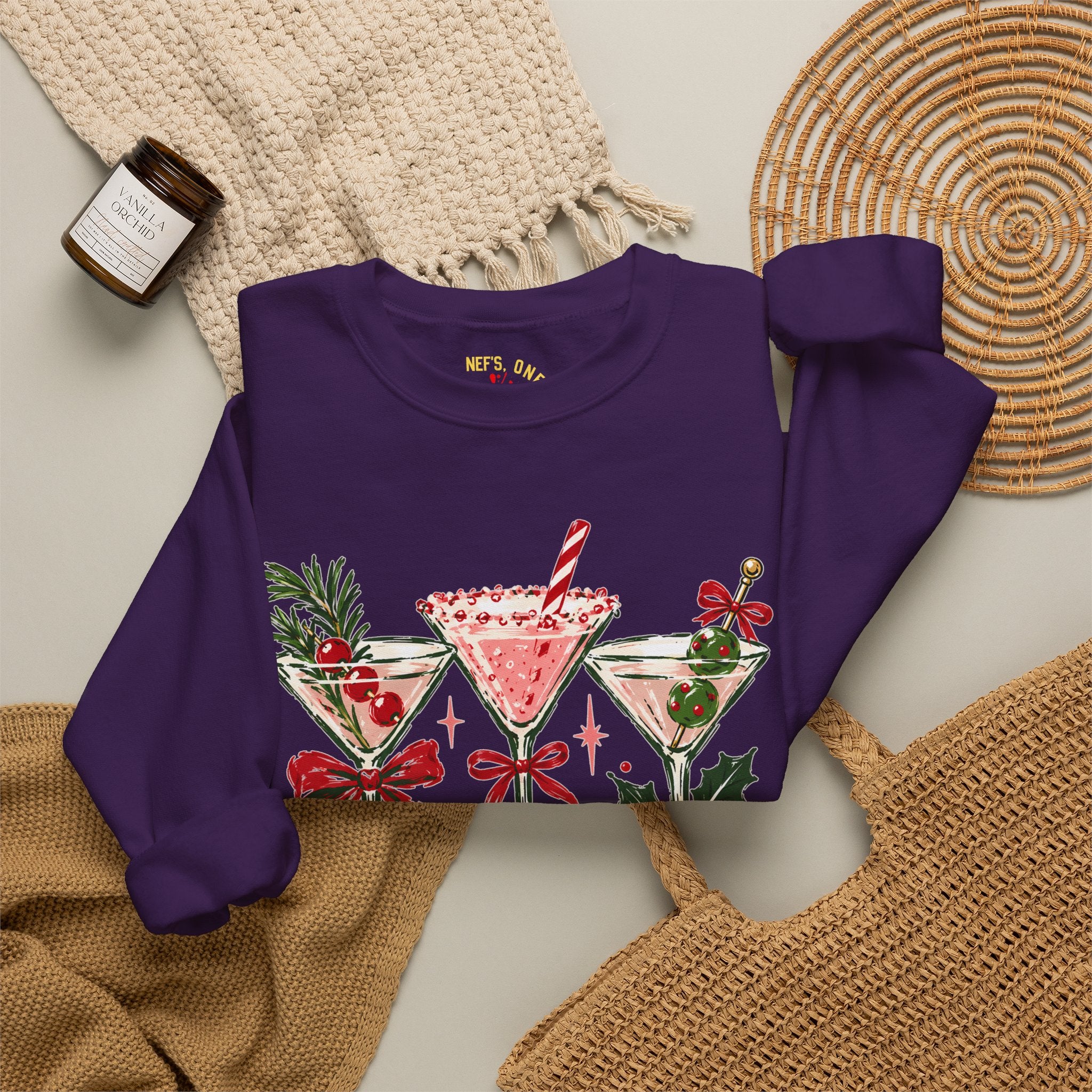 Merry Martinis Christmas Cocktail Crewneck Sweatshirt