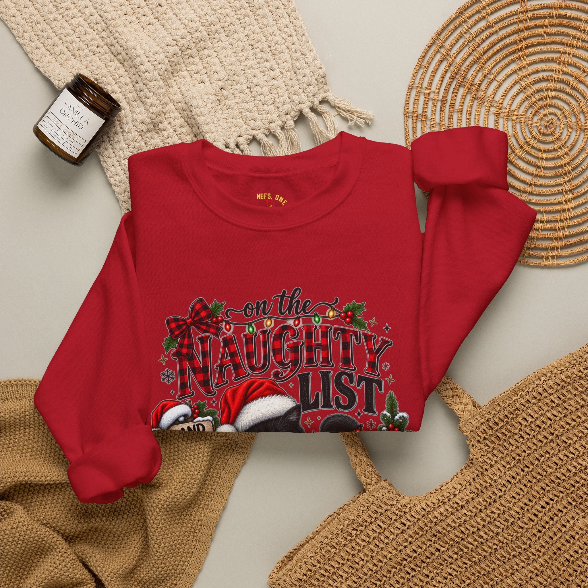 On the Naughty List Christmas Crewneck Sweatshirt