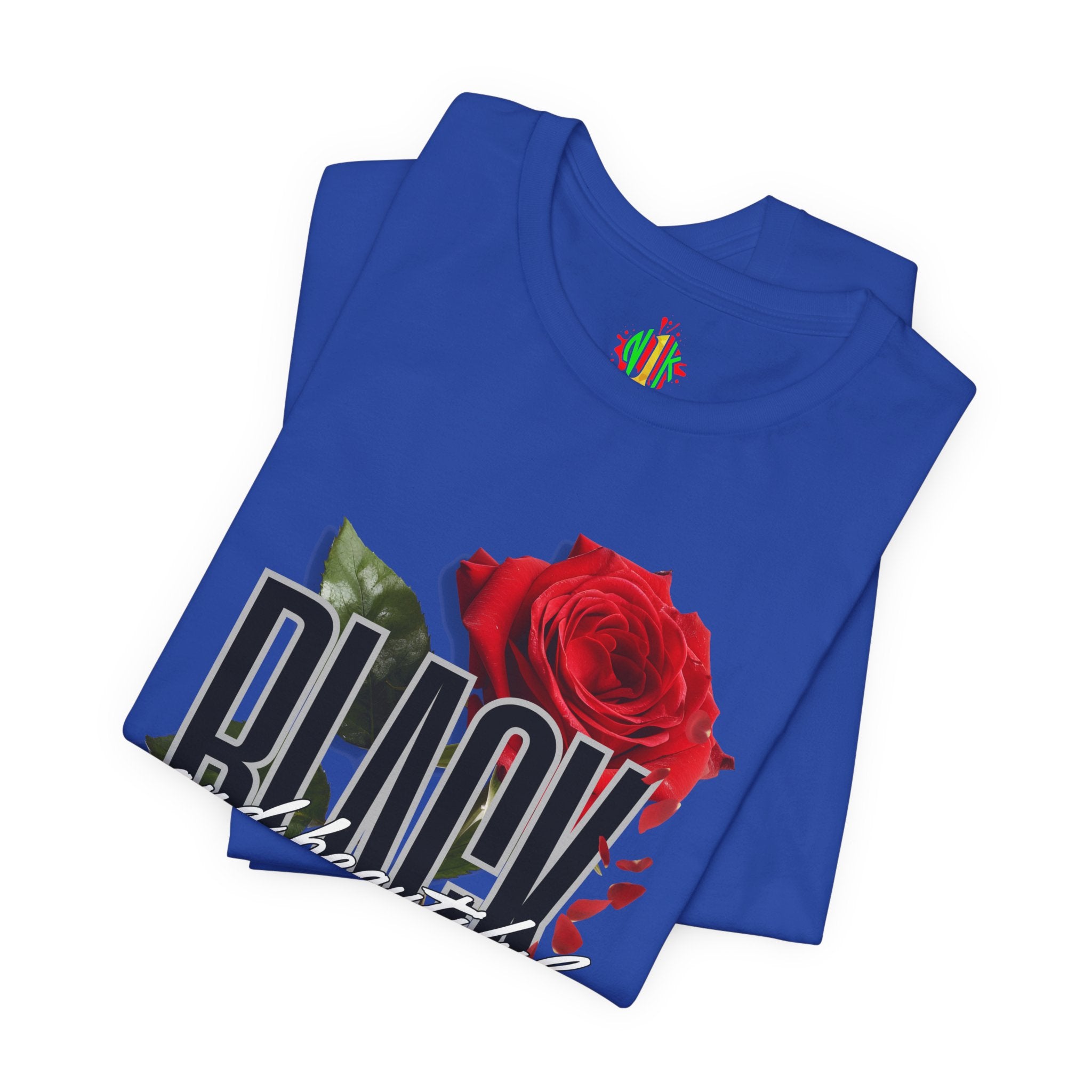 Black and Beautiful Unisex Tee, Floral Graphic Tee, Trendy T-Shirt, Gift for Her, Everyday Wear, Casual Style