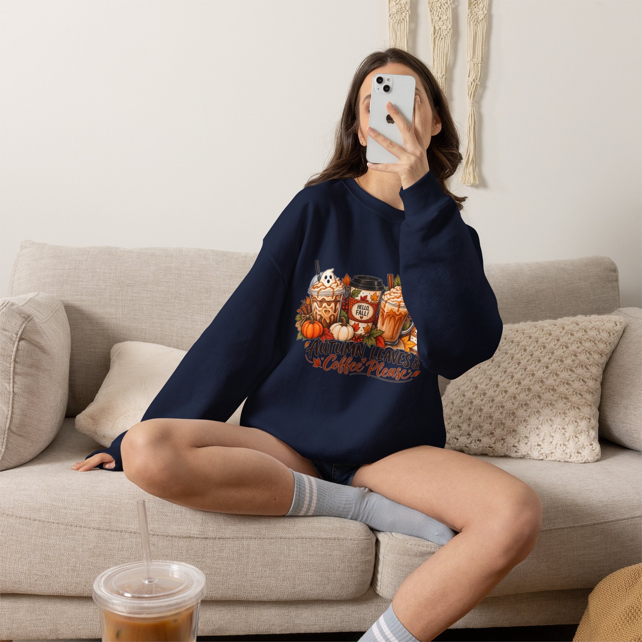 Autumn Leaves & Coffee Please Sweatshirt