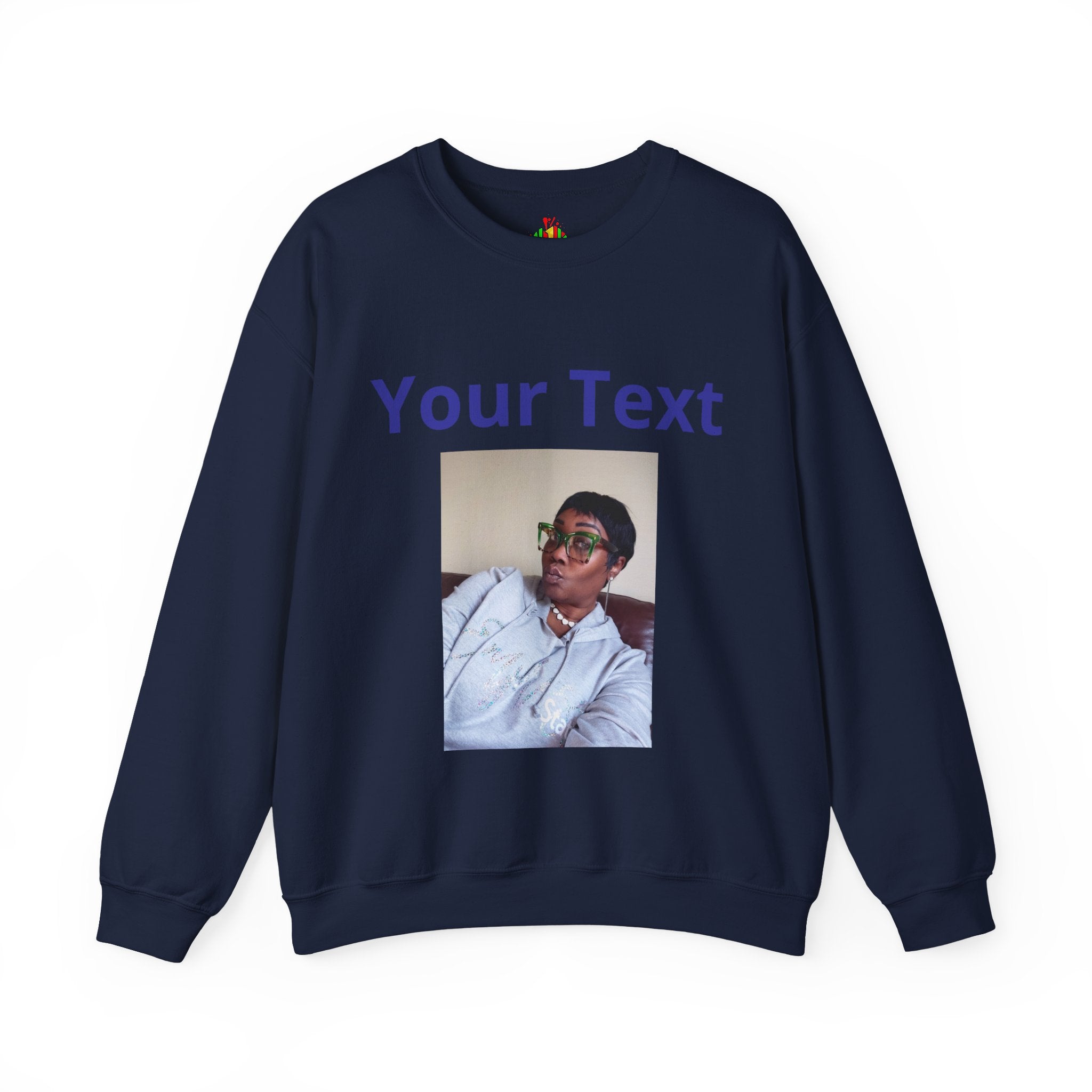 Customizable Front Photo/Text Crewneck Sweatshirt - Unisex Customizable Sweatshirt