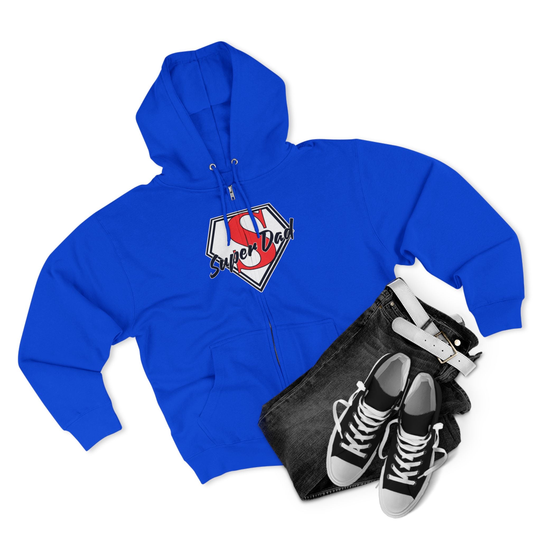 Super Dad Unisex Zip Hoodie | Perfect for Father's Day, Cool Dad Gifts, Family Outings, Casual Wear, Birthday Present