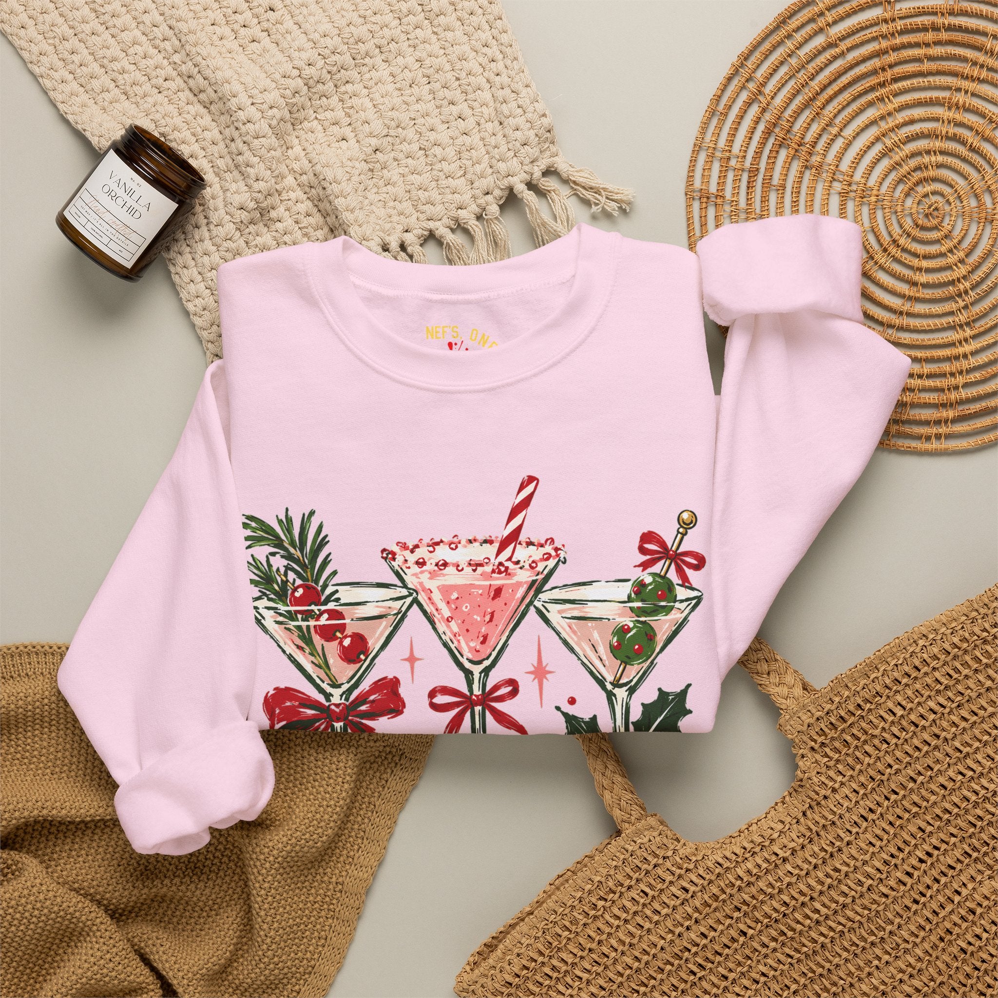 Merry Martinis Christmas Cocktail Crewneck Sweatshirt