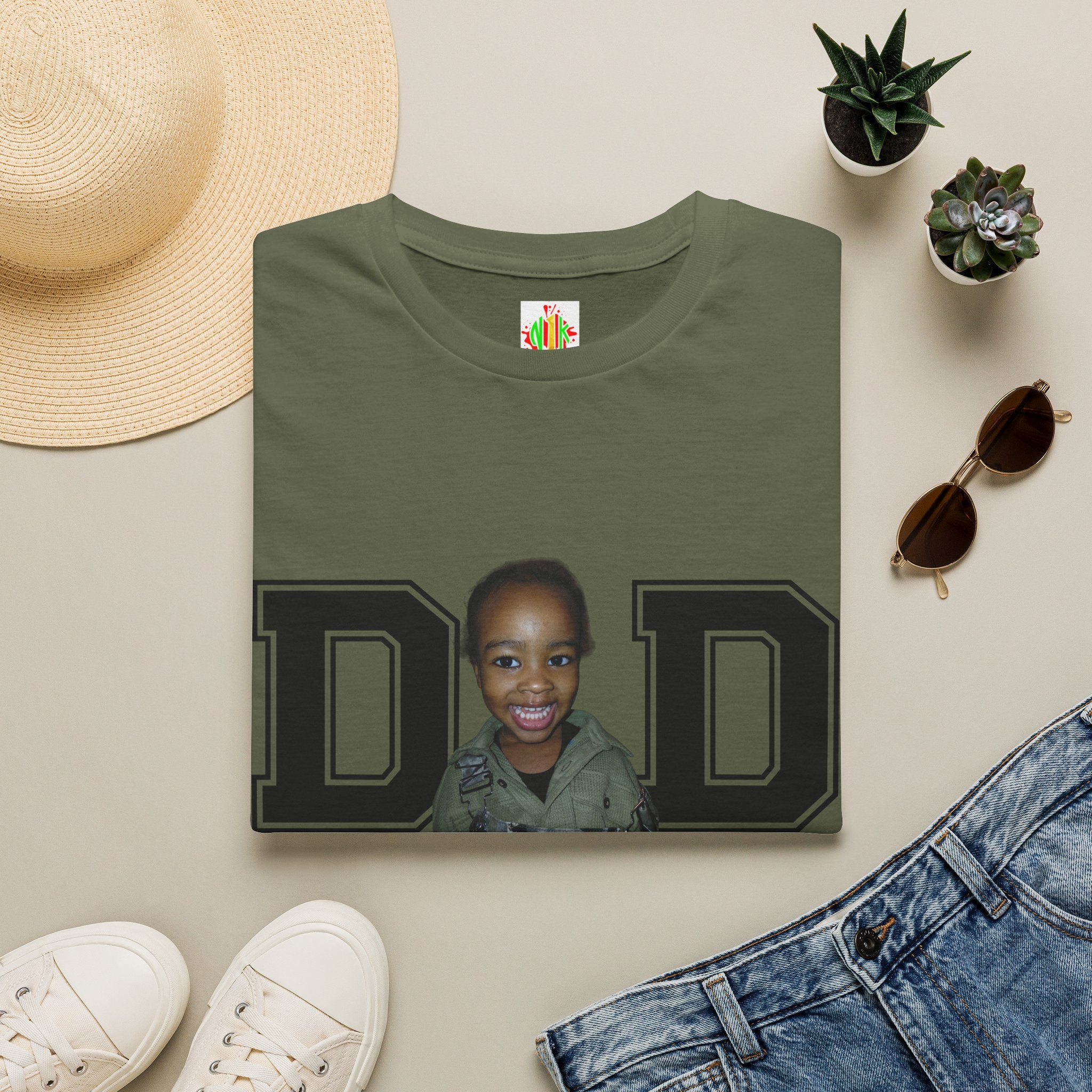 Celebrate dad with a custum t-shirt just add photo & birth year