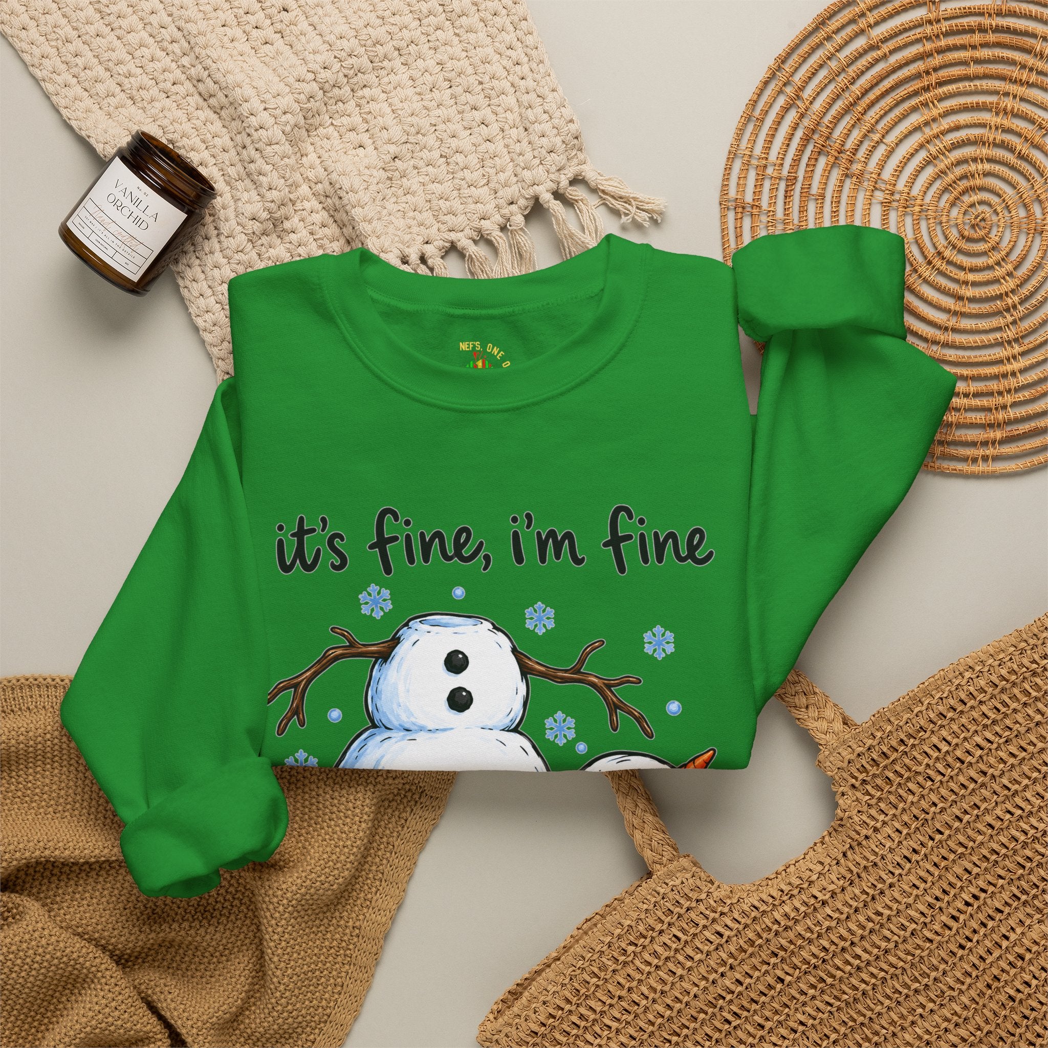 It’s Fine, I’m Fine, Everything Is Fine Snowman Christmas Sweatshirt