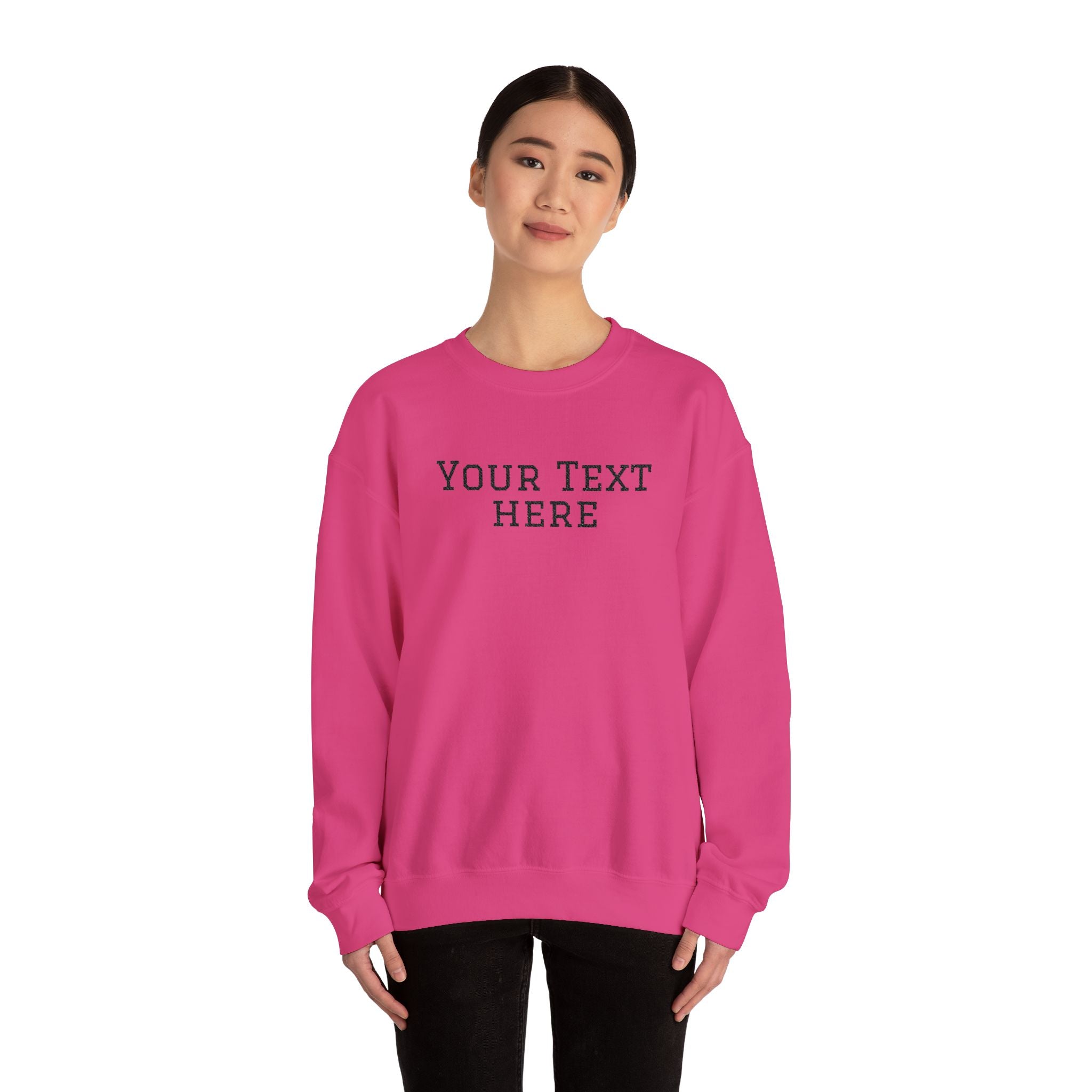 Custom Embroidered Text Crewneck Sweatshirt