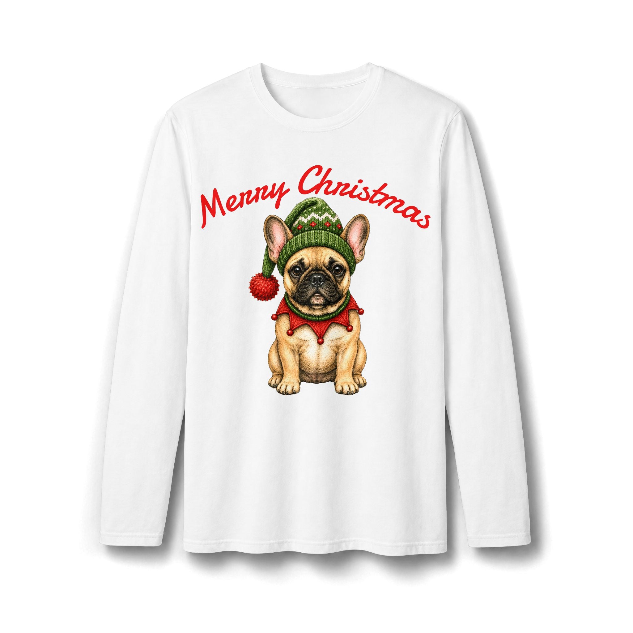 Merry Christmas Pug & Reindeer Long Sleeve T-Shirt