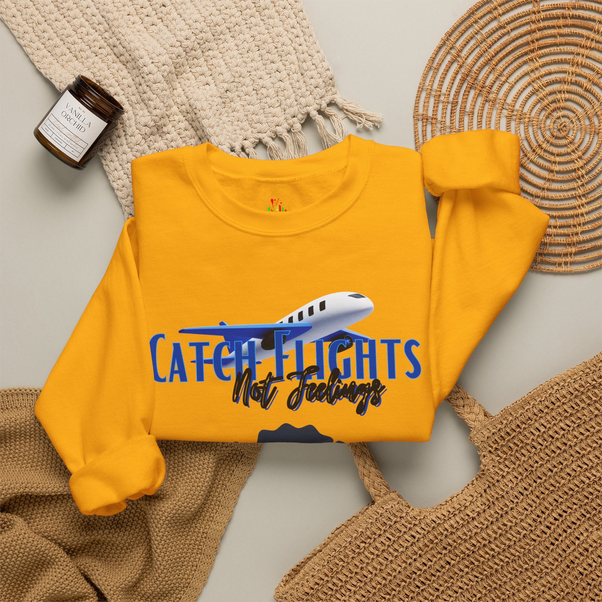 Catch Flights Not Feelings Unisex Heavy Blend™ Crewneck Sweatshirt