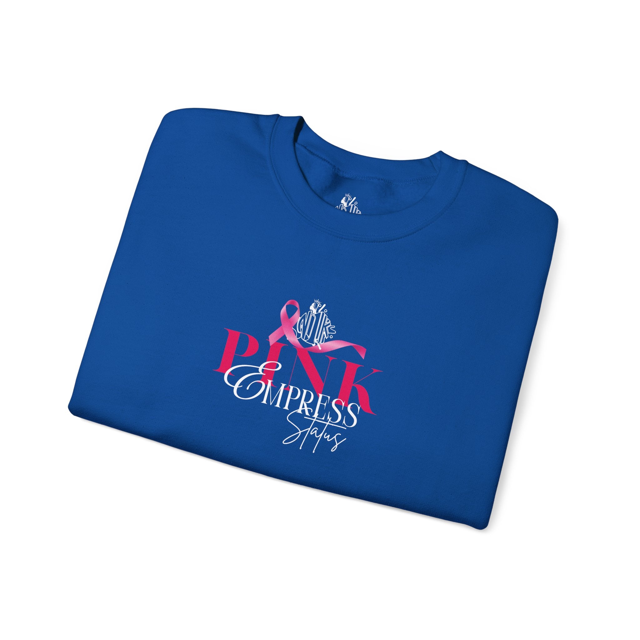 N1K Pink Empress Status Cancer Awareness Crewneck Sweatshirt - Pink Ribbon "PINK" Design