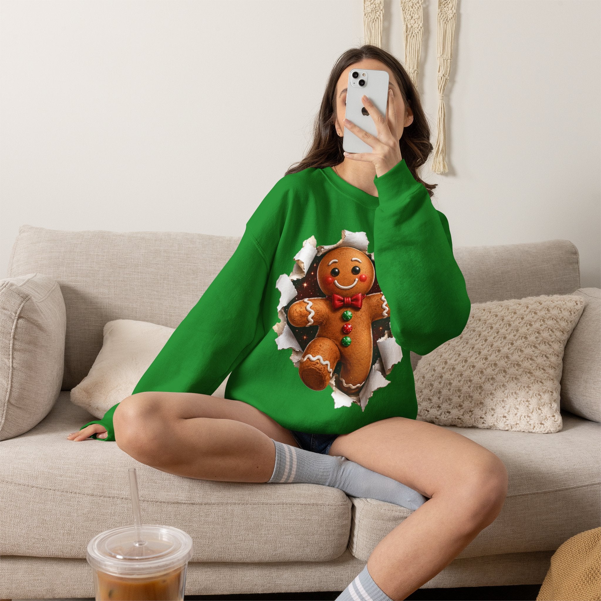 Gingerbread Man Christmas Crewneck Sweatshirt