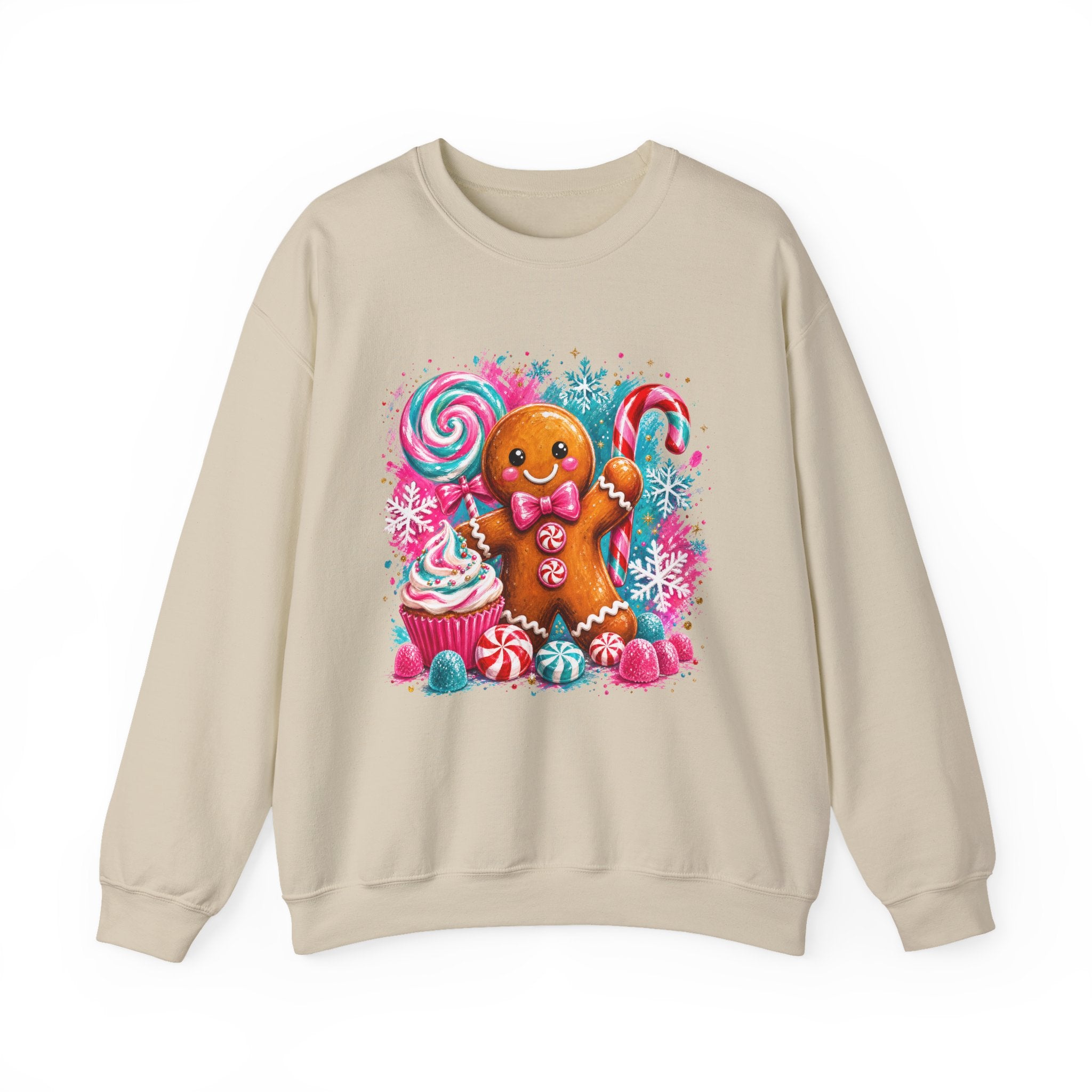Christmas Gingerbread & Reindeer Crewneck Sweatshirt